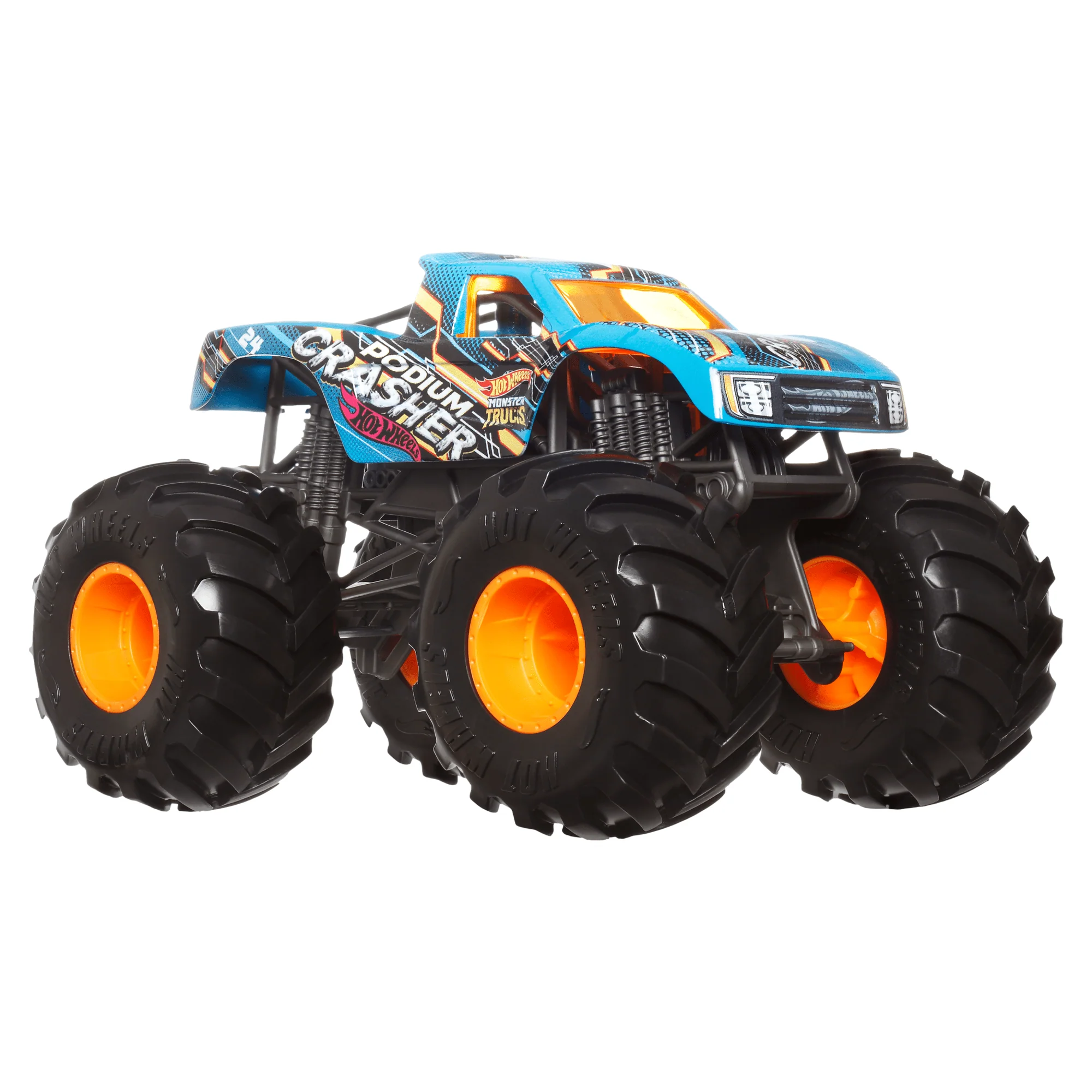 Hot Wheels Monster Trucks Veículo de Brinquedo Podium Crasher Escala 1:24