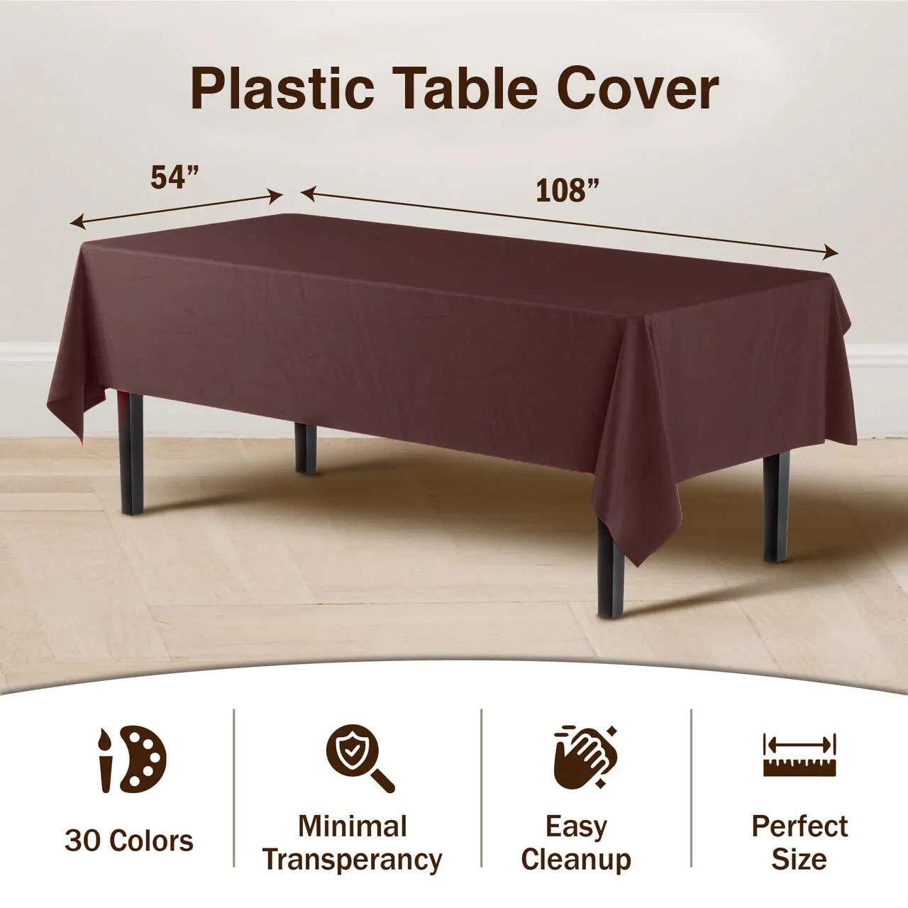 Brown Plastic Table Cover