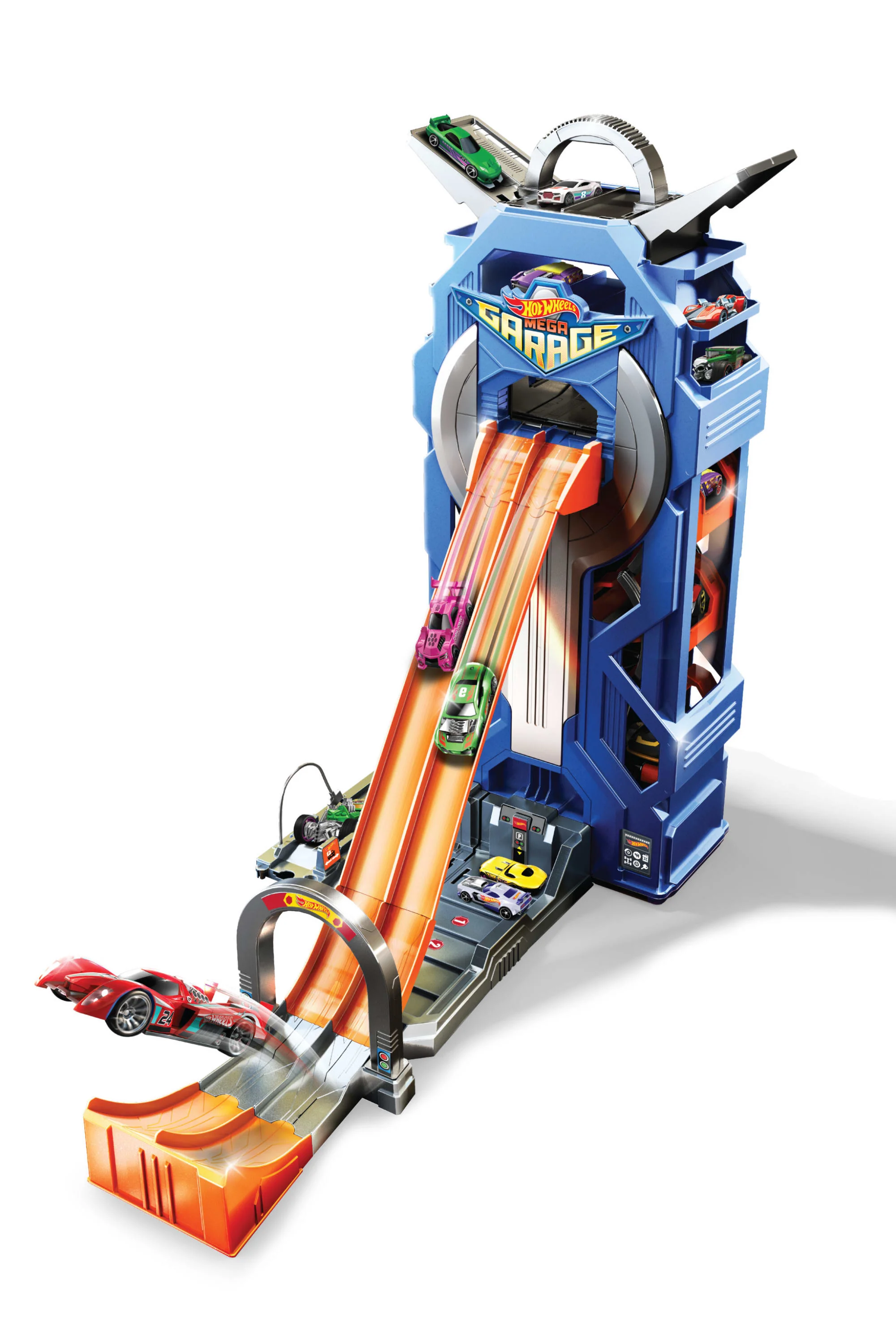 Hot Wheels MEGA Garage Toy Car Track & Playset, Stores 35+ 1:64 Scale Vehicles