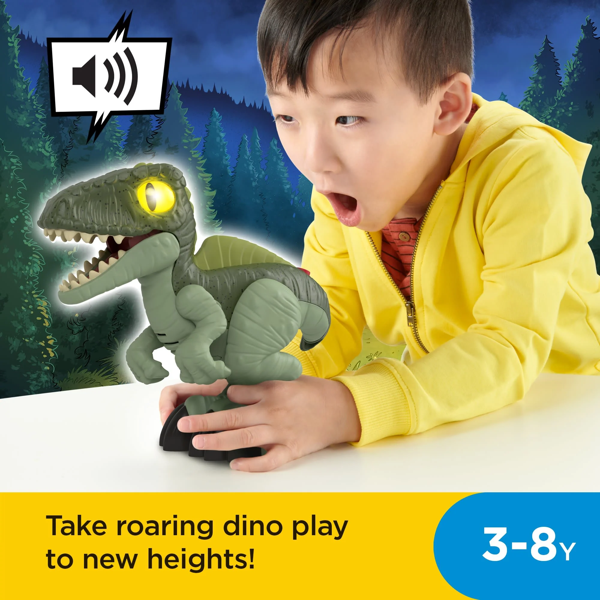 Imaginext Jurassic World Dominion Deluxe Growlin’ Giga XL Dinosaur Toy With Lights & Sounds