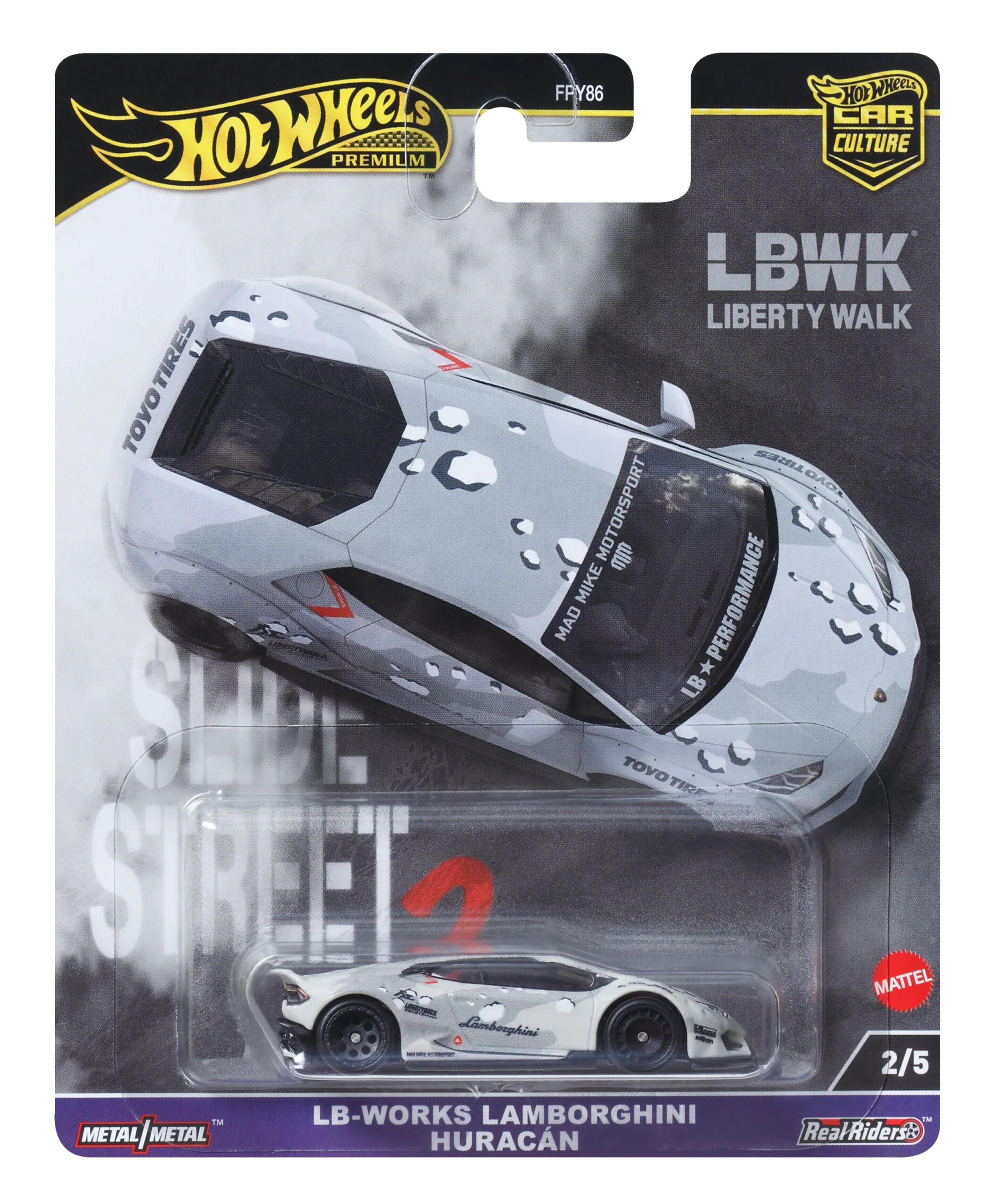 Hot Wheels Premium Car Culture Slide Street Lb-Works Lamborghini Huracan Coupe 1:64 Scale Vehicle