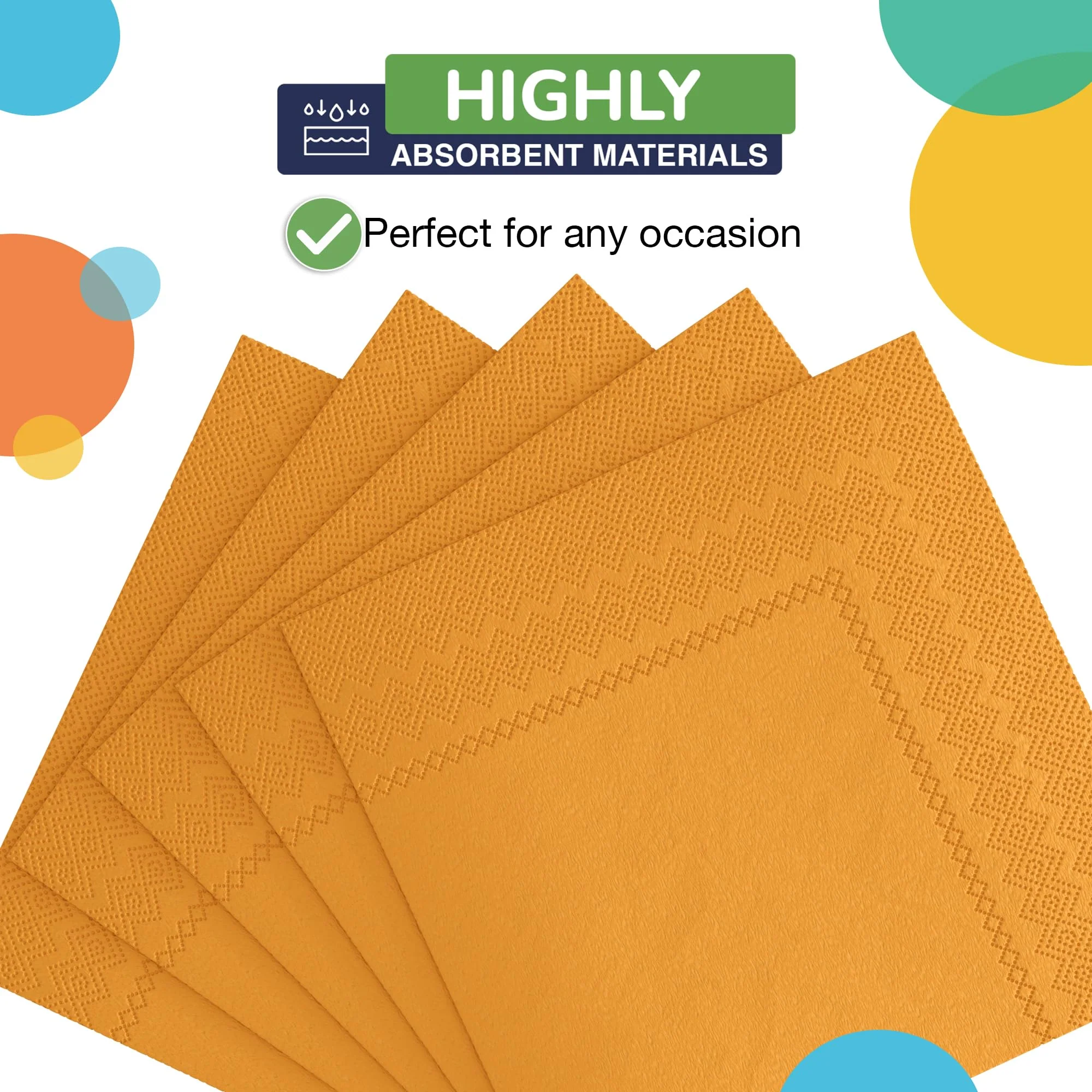 Yellow Beverage Napkins | 50 Count