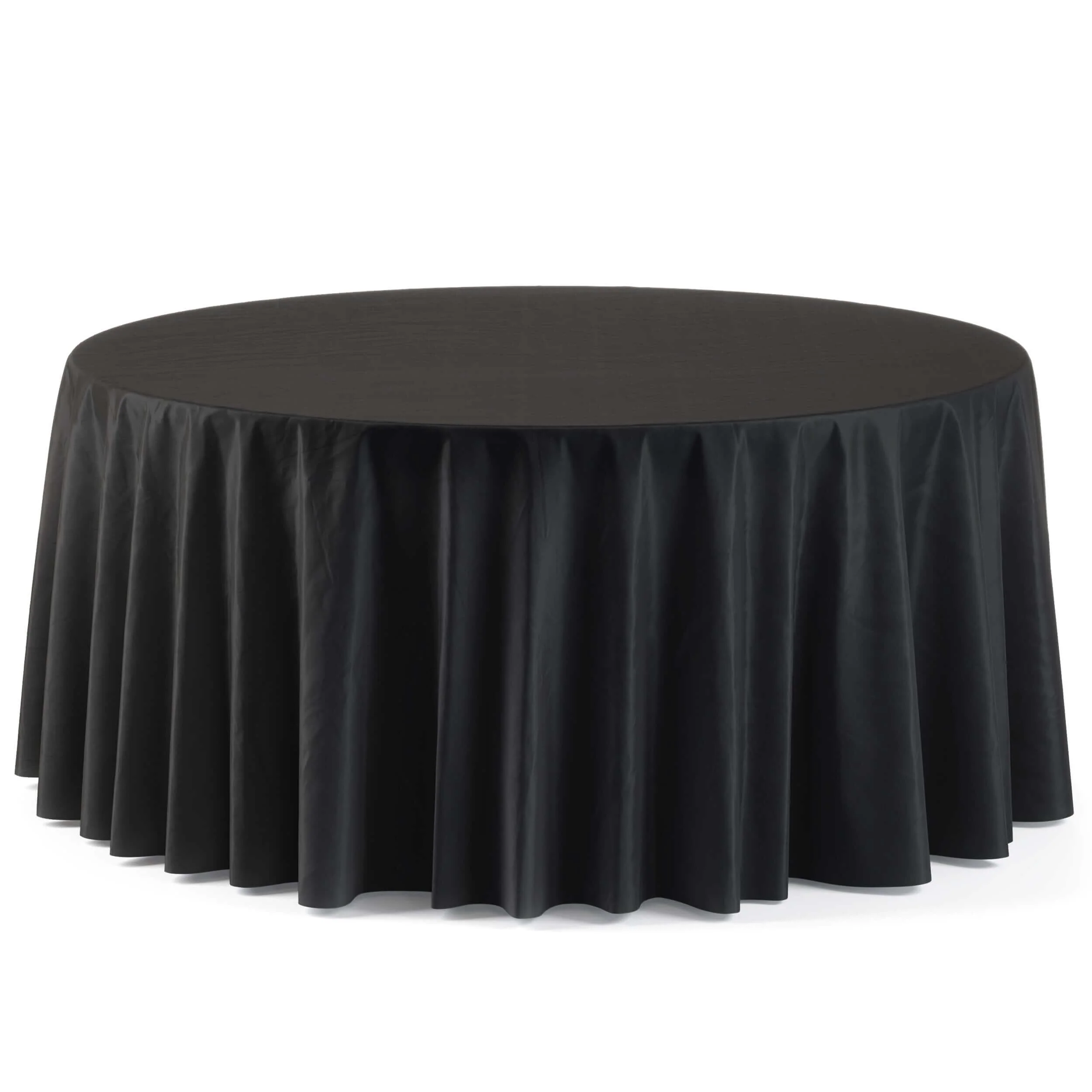 120 In. Premium Round Black Table Cover