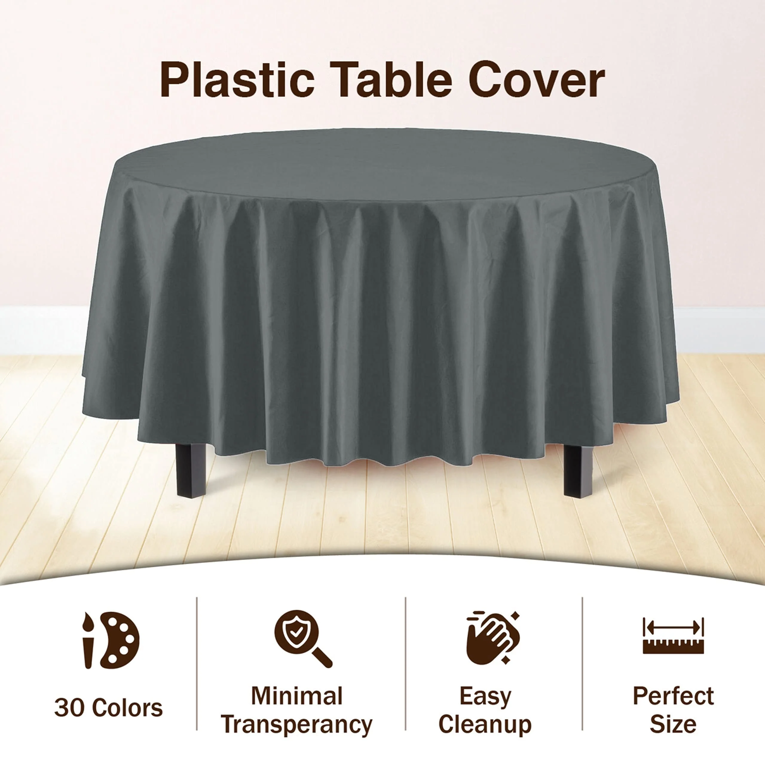 Premium Round Silver Table Cover