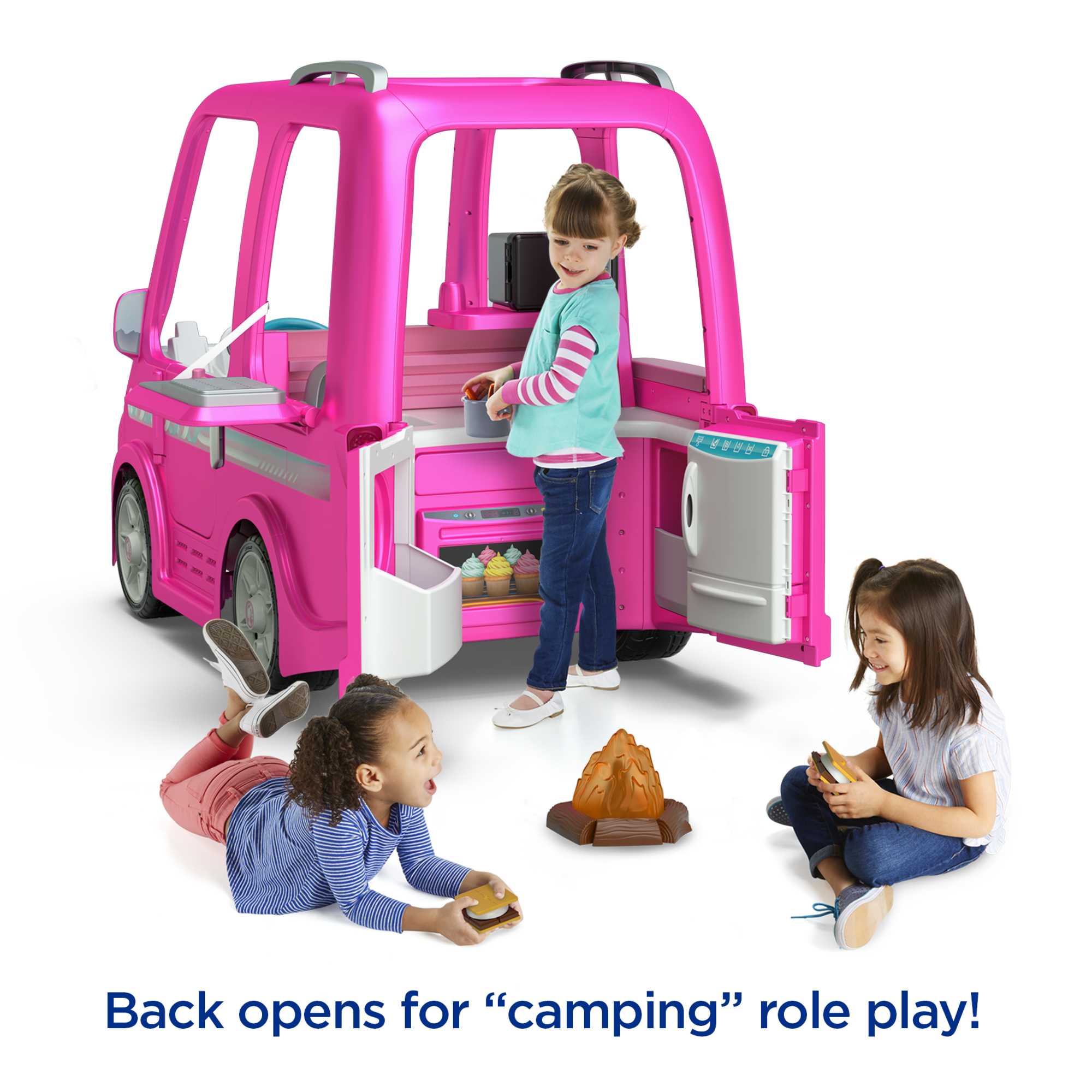 Power Wheels Barbie Dream Camper, Battery Powered 12V Ride On Vehicle