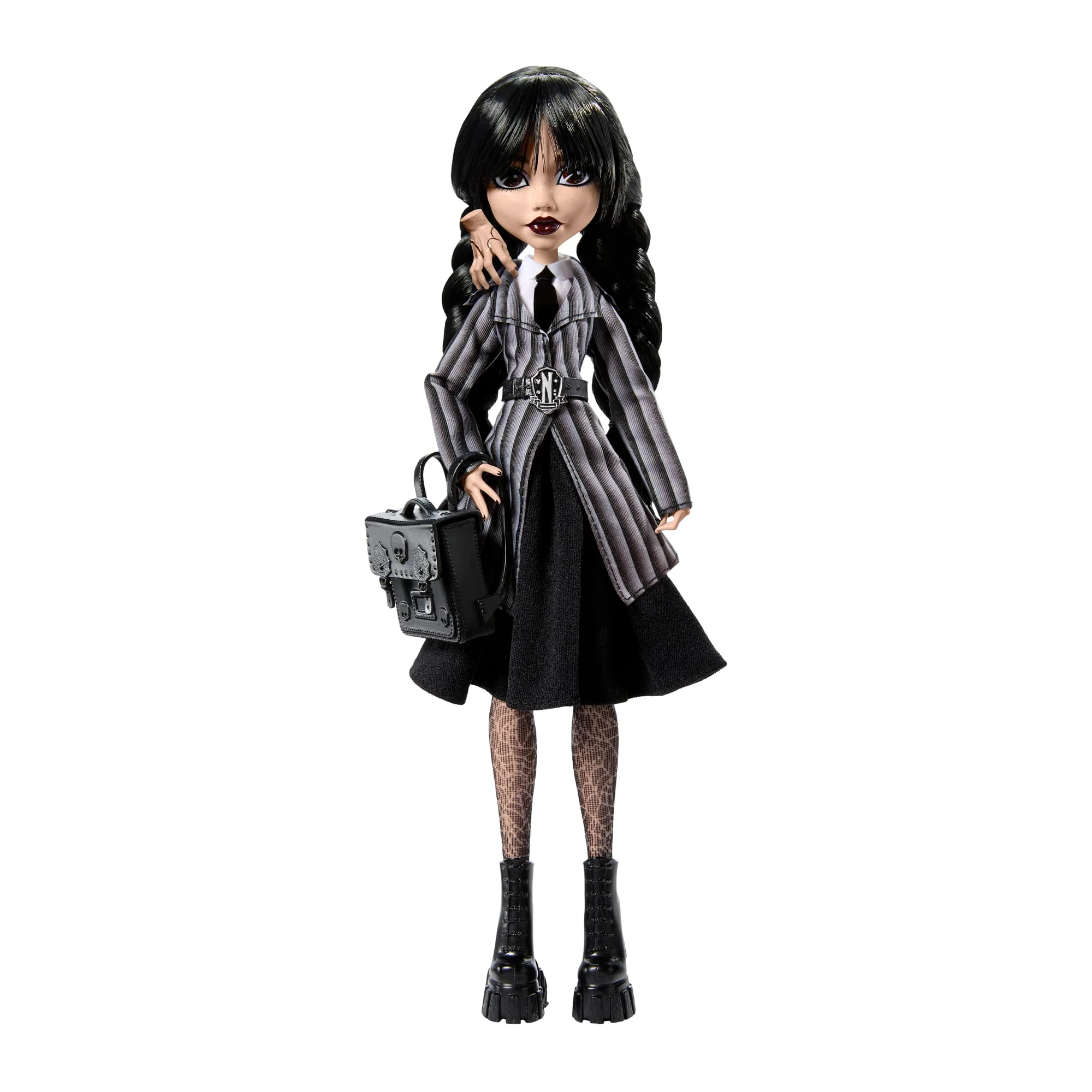 Monster High Wednesday Collectible Doll, Wednesday Addams in Nevermore Academy Uniform With thing