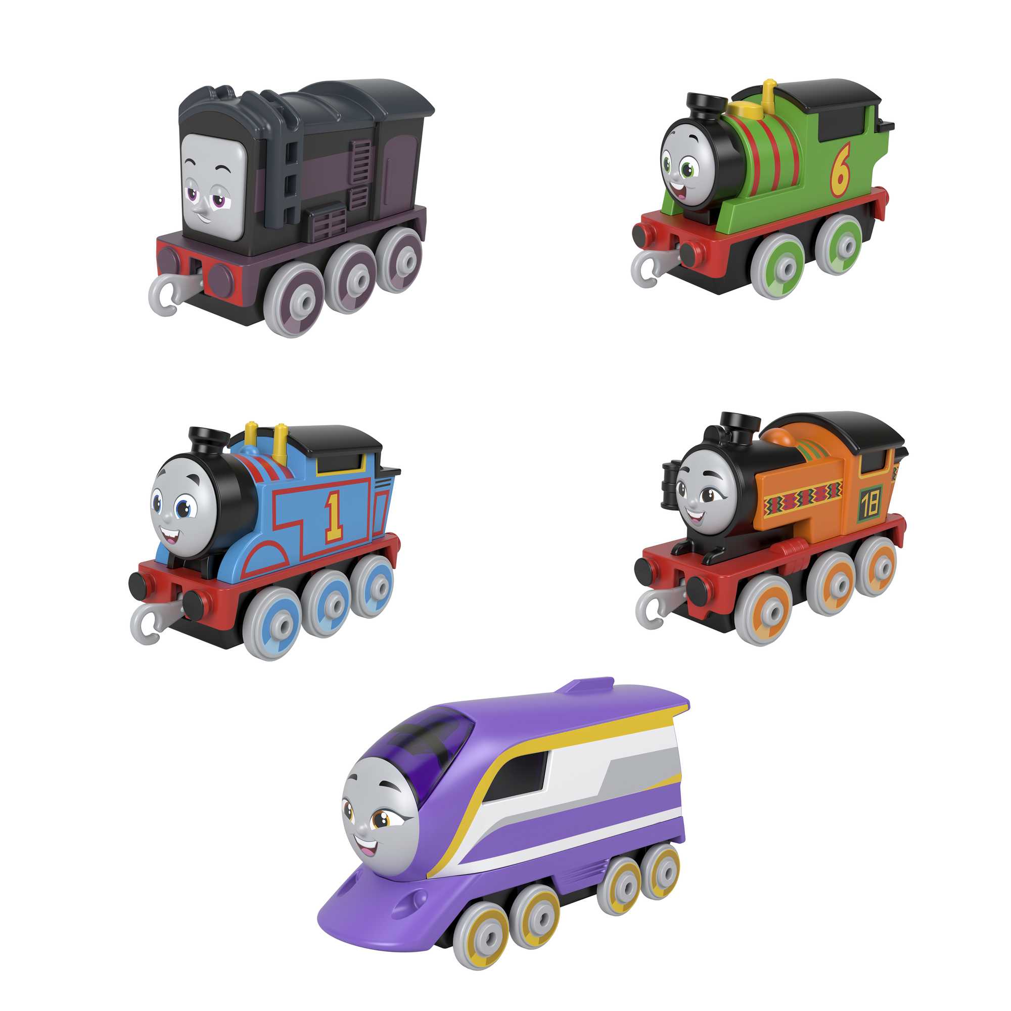 Thomas & Friends Adventures Engine Pack, Set Of 5 Push-Along Trains For Preschool Kids