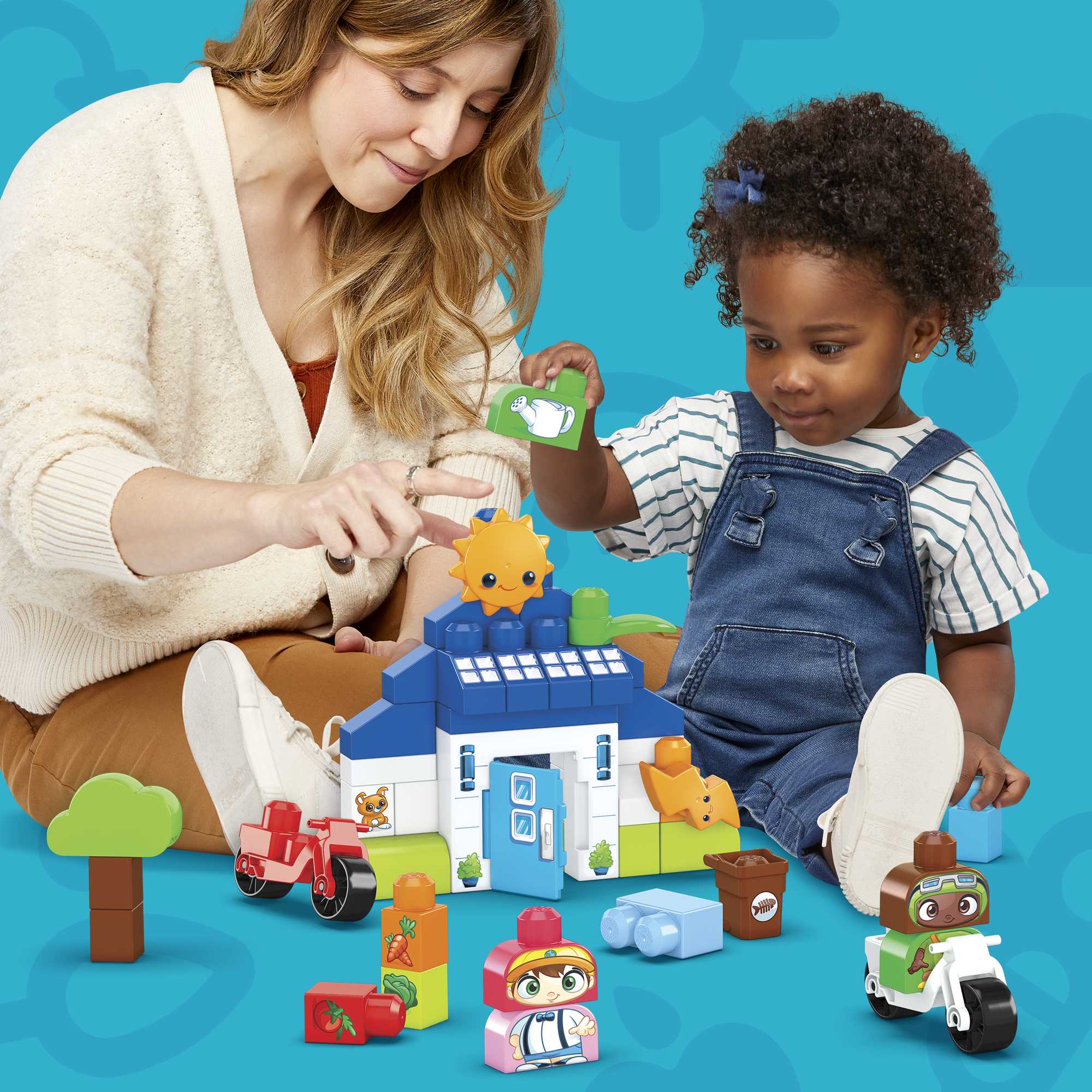 MEGA BLOKS Toy Blocks Build & Learn Eco House With 4 Figures (88 Pieces) For Toddler