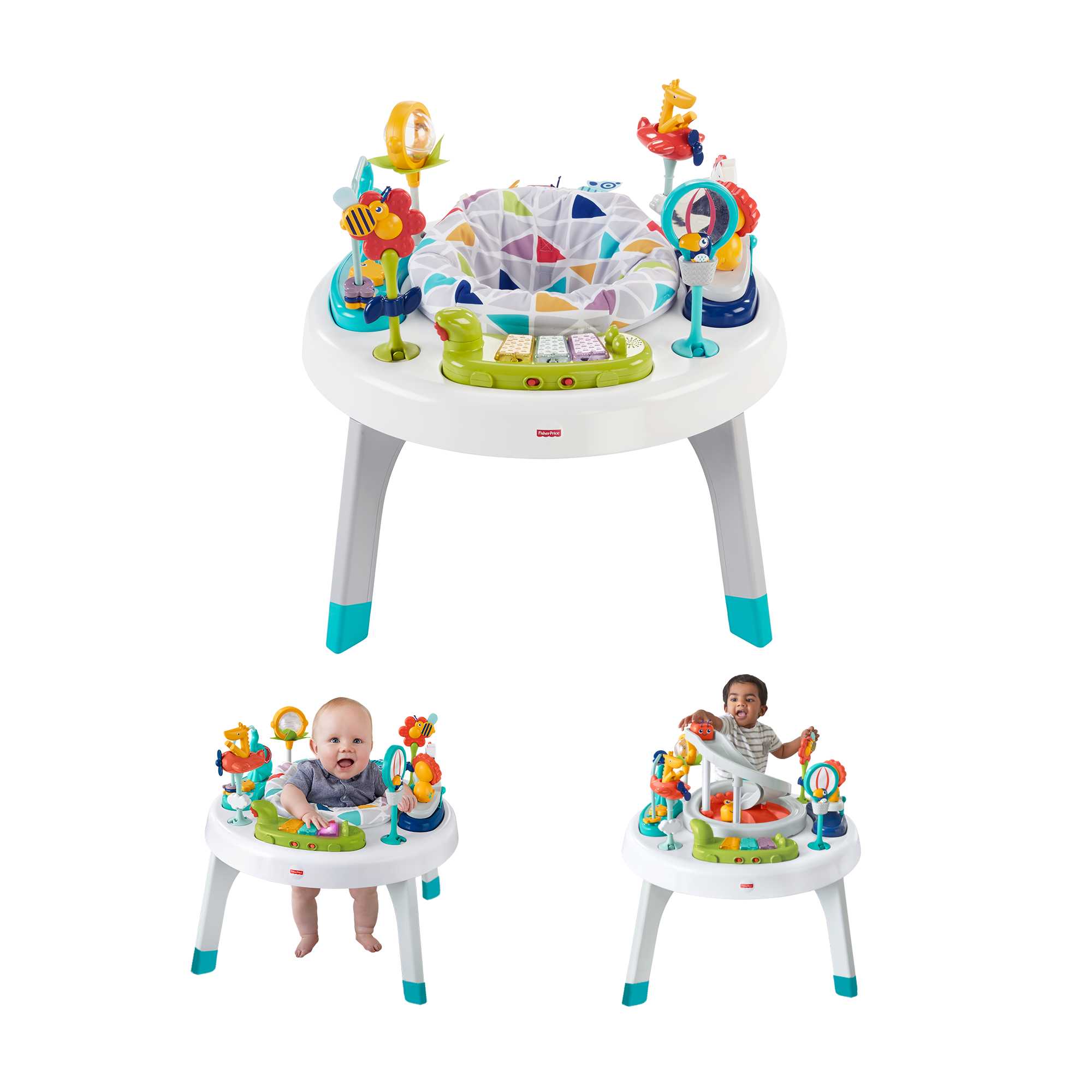 Fisher-Price 2-In-1 Sit-To-Stand Activity Center And Toddler Play Table, Spin ‘n Play Safari