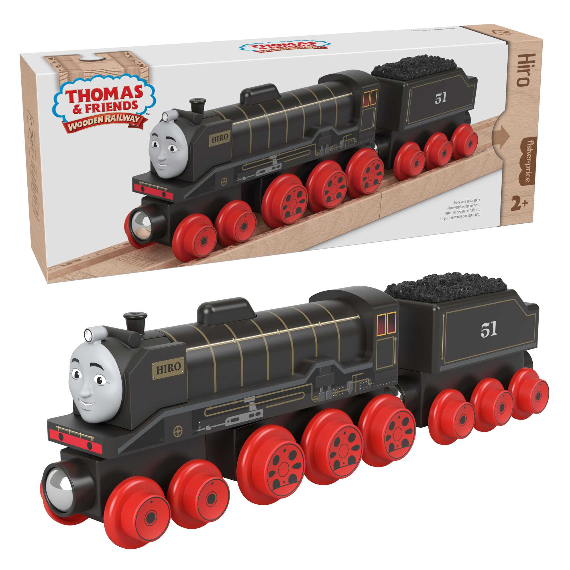 Thomas & Friends Wooden Railway Hiro Train, Engine And Coal Car