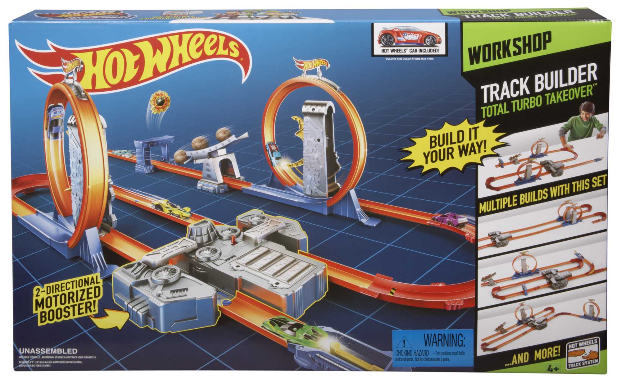 Hot Wheels Track Builder Total Turbo Takeover Track Set, Toy For Kids
