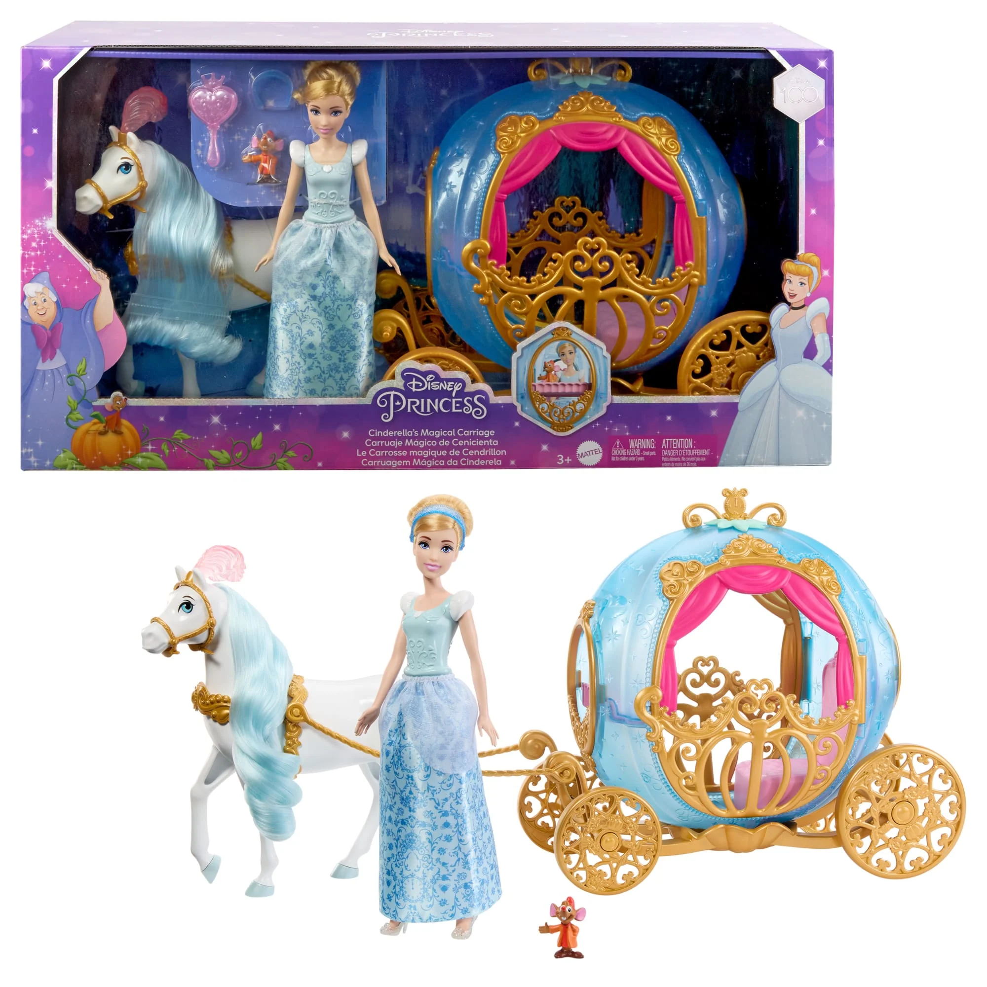 Disney Princess Toys, Cinderella Doll, Horse And Carriage