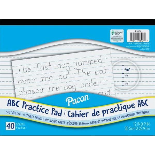 ABC 12in x 9in Writing Practice Tablet Pad 40ct