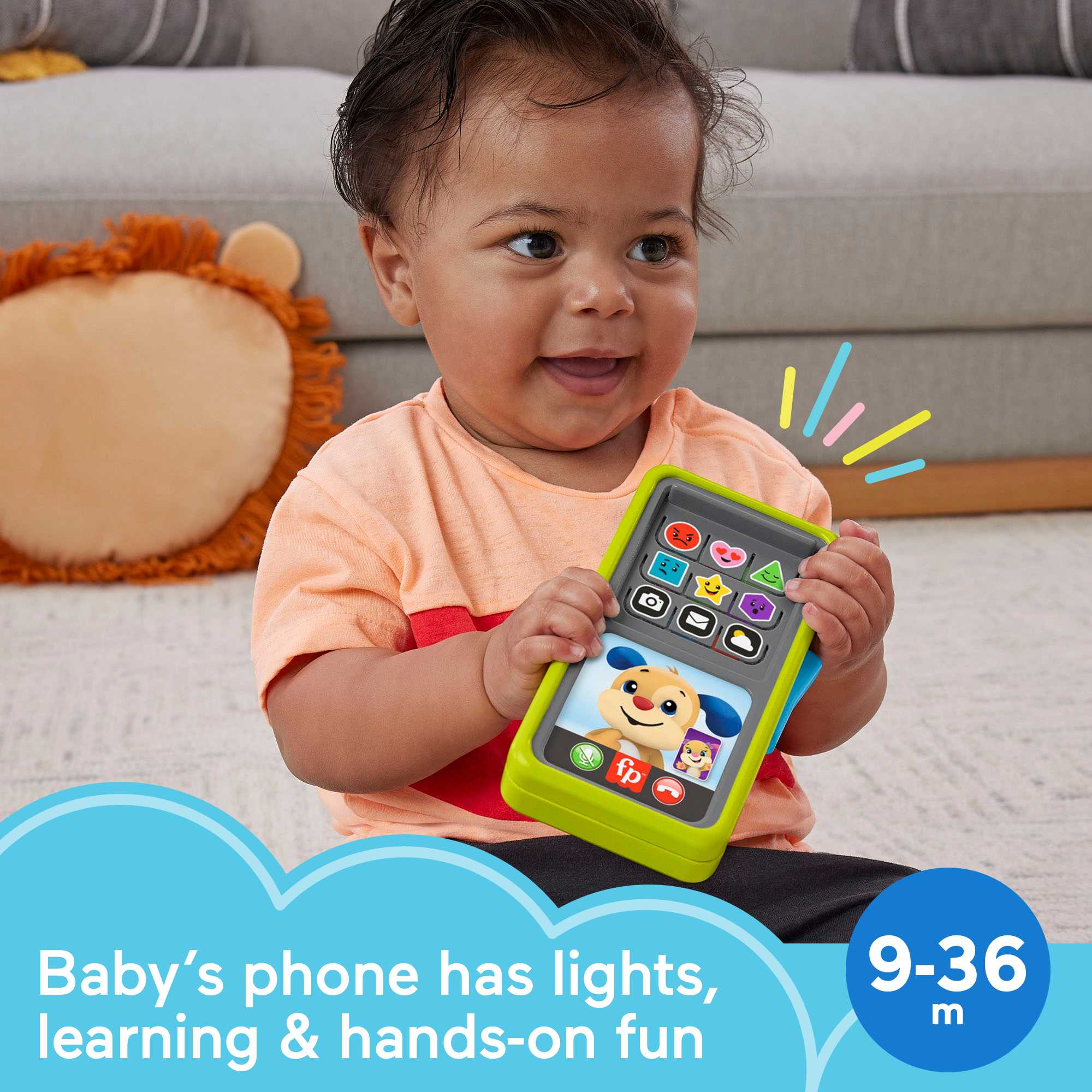 Fisher-Price Laugh & Learn Musical Toy Phone, 2-in-1 Slide To Learn Smartphone For Baby To Toddler - English & French Version