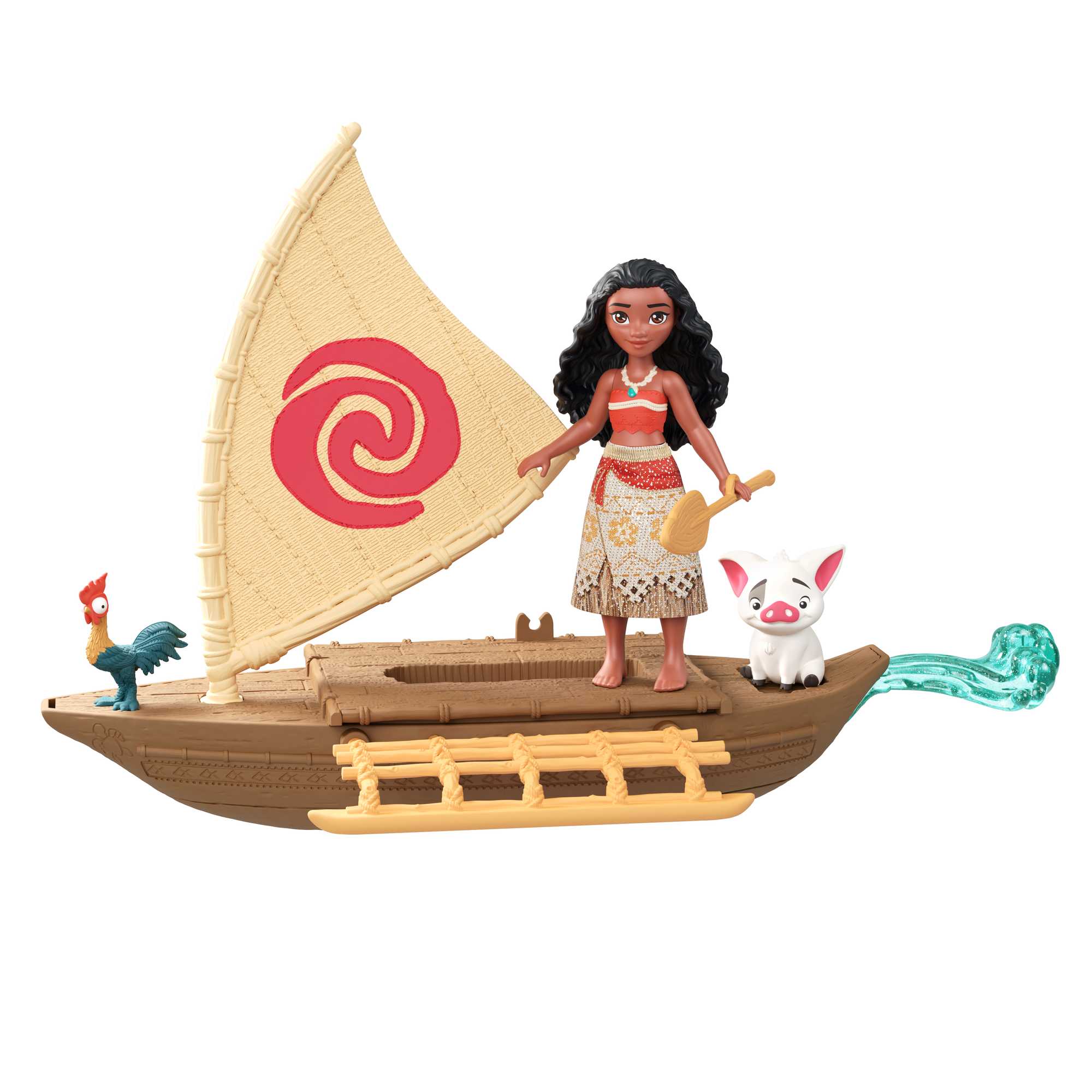 Disney Princess Moana Small Doll & Boat Playset With Floating Boat Vehicle