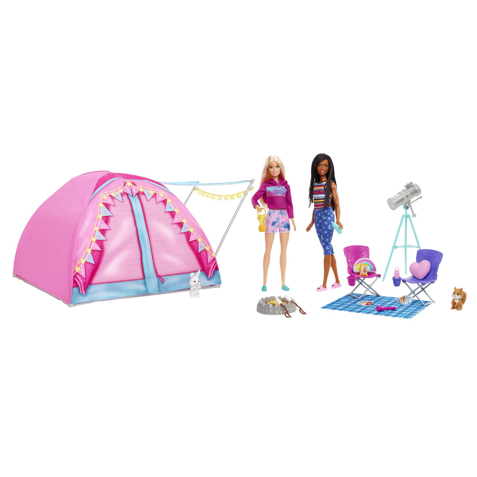 Barbie It Takes Two Camping Playset With Tent, 2 Barbie Dolls & Accessories