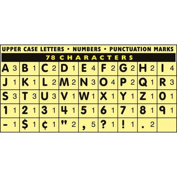 Gold Dazzle Letters 4in 78 Characaters