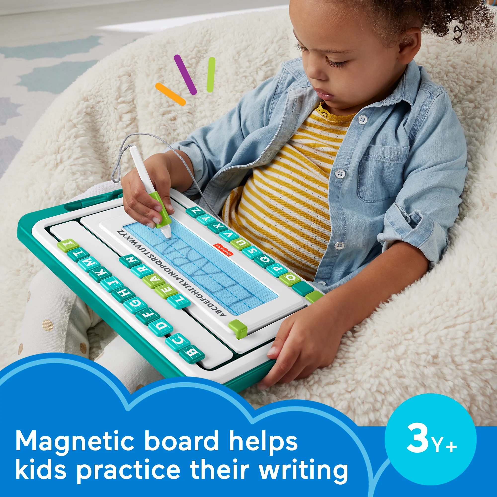 Fisher-Price think & Learn Alpha Slidewriter Preschool Toy Magnetic Drawing Tablet