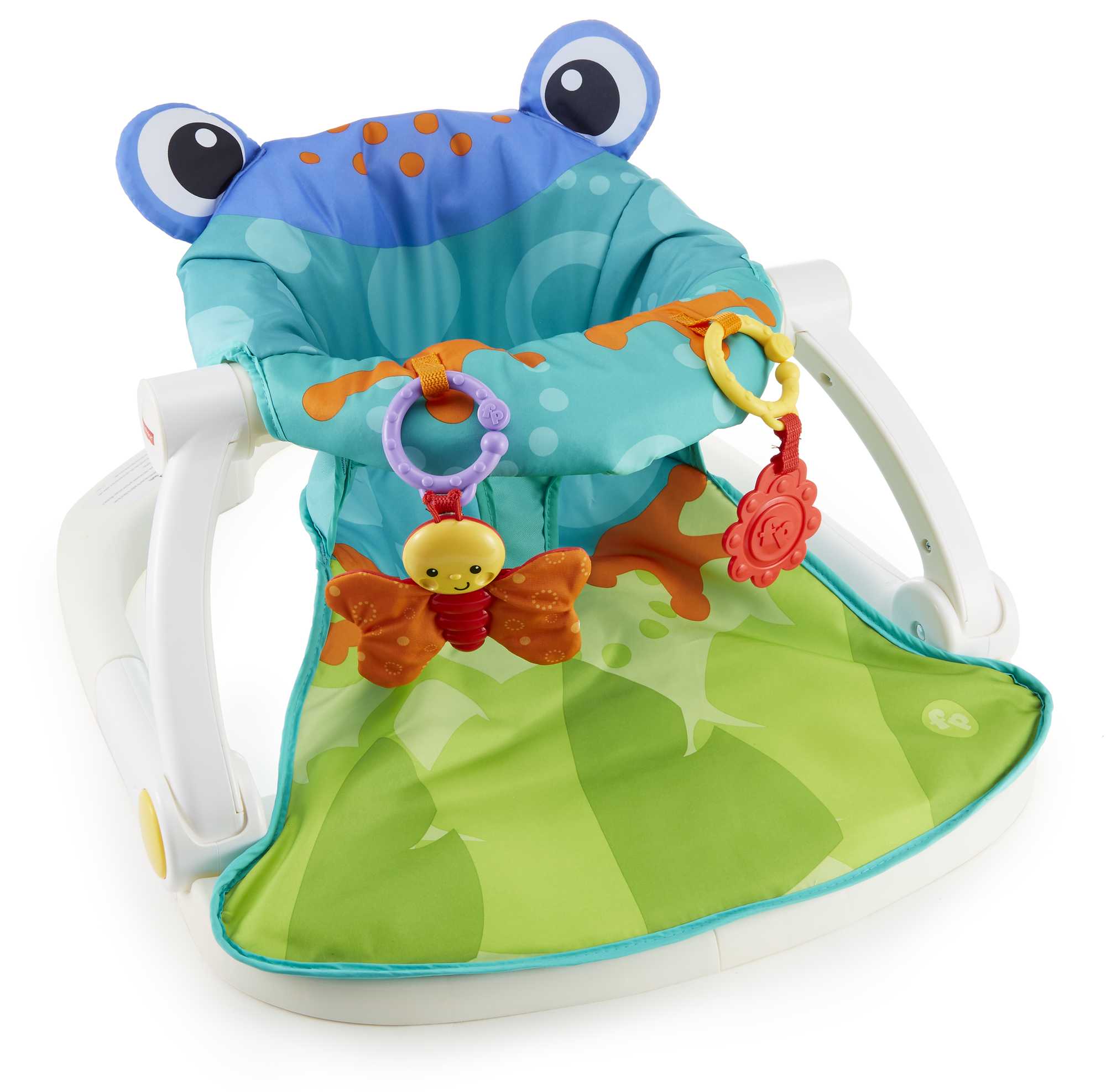 Fisher-Price Portable Baby Chair, Sit-Me-Up Floor Seat With 2 Baby Toys, Froggy Seat Pad