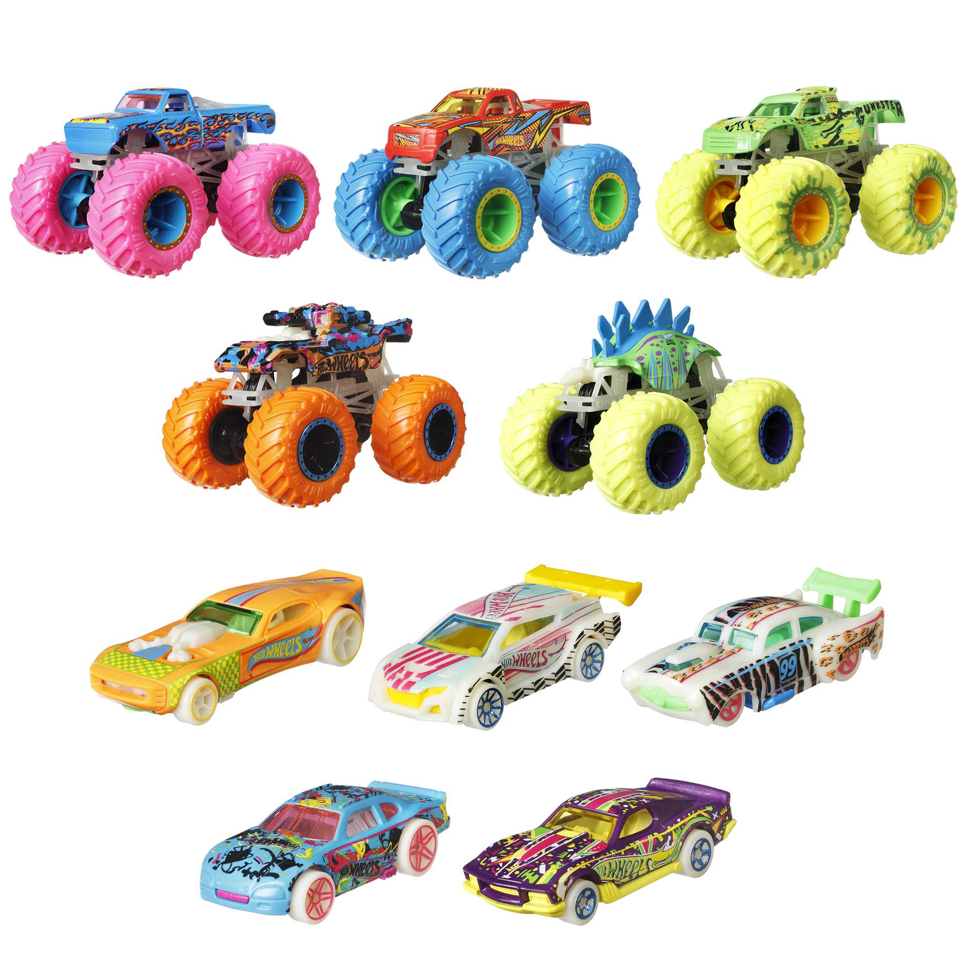 Hot Wheels Monster Trucks Glow in The Dark Collection