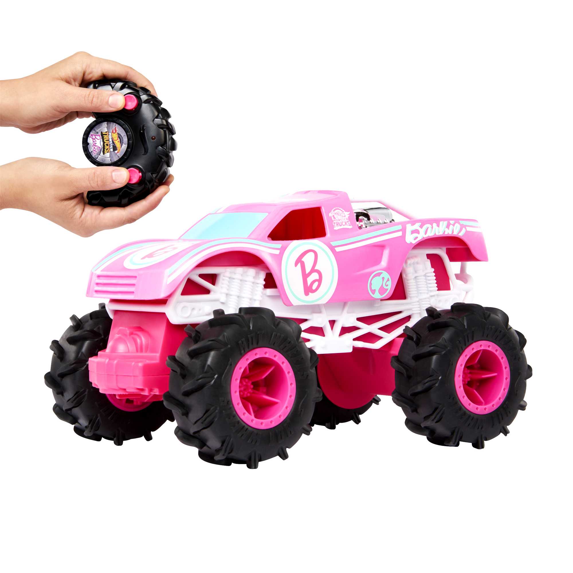 Hot Wheels Monster Trucks Vehículo a Control Remoto Barbie Escala 1:24