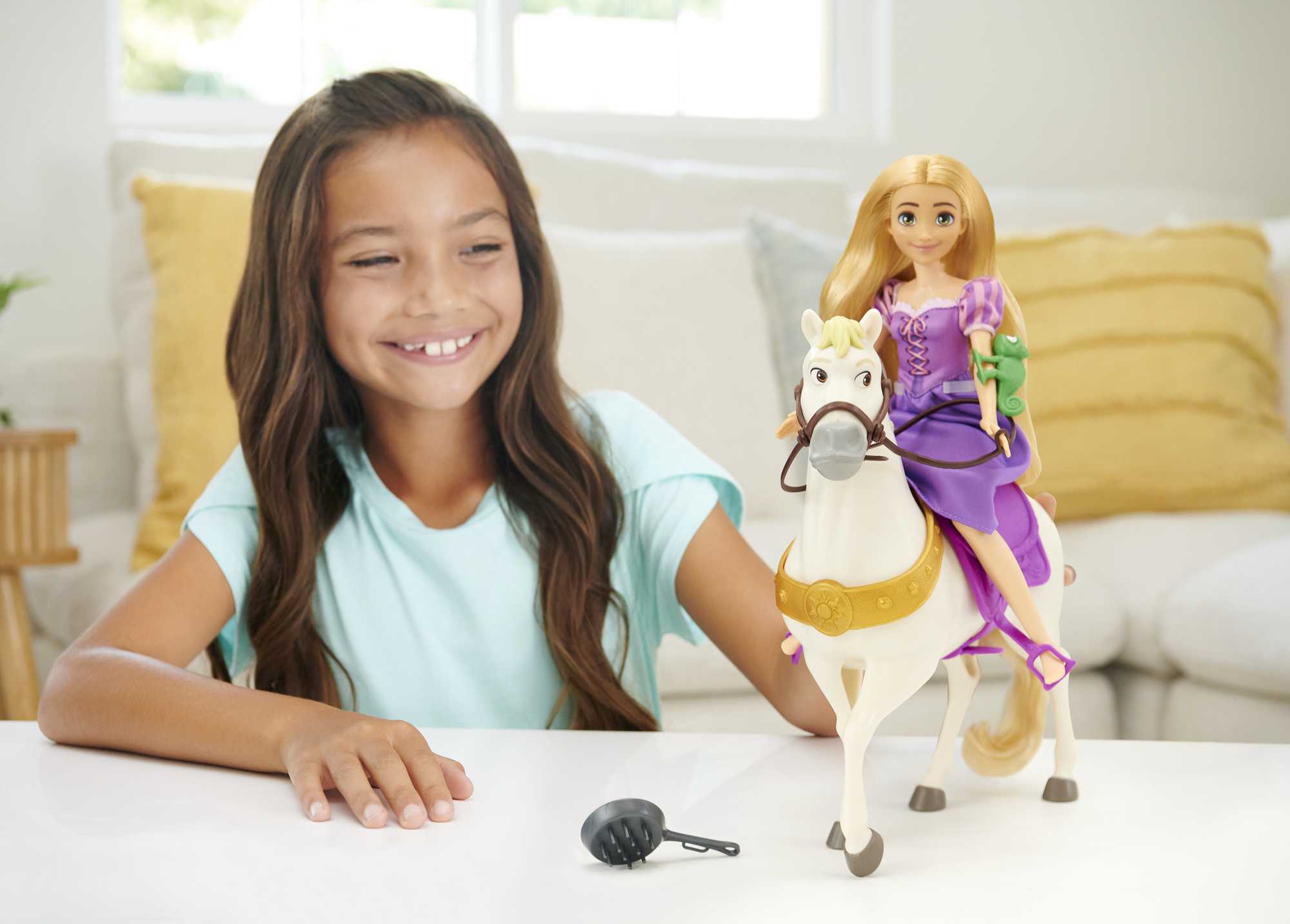 Disney Princess Rapunzel Doll And Maximus Horse Set With Accessories, Saddle With Doll Clip