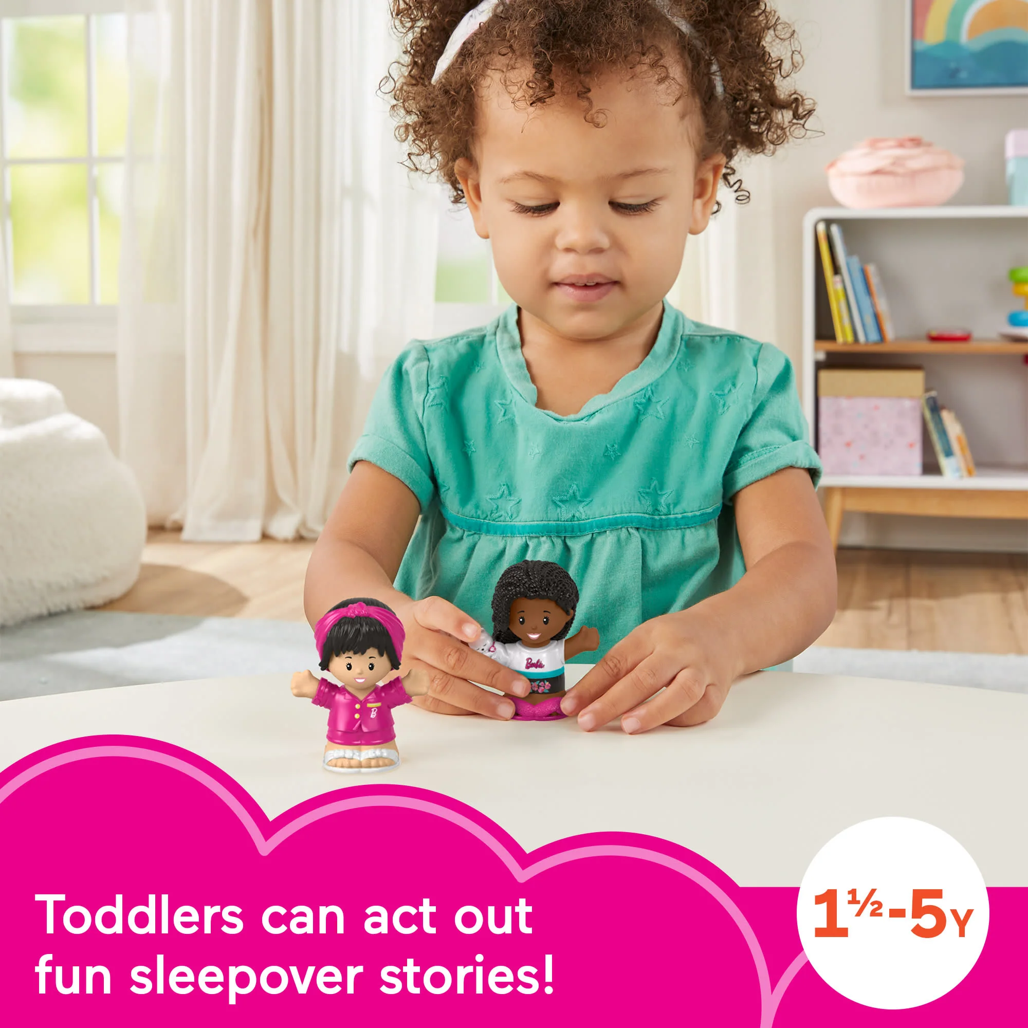 Fisher-Price Little People Barbie Sleepover Figure Pack, 2 Characters For Toddlers