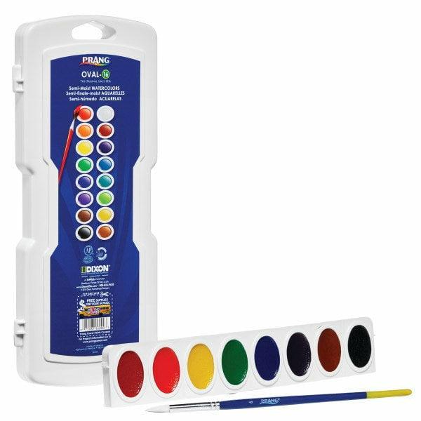 Oval Pan Watercolors 16 Colors With Brush
