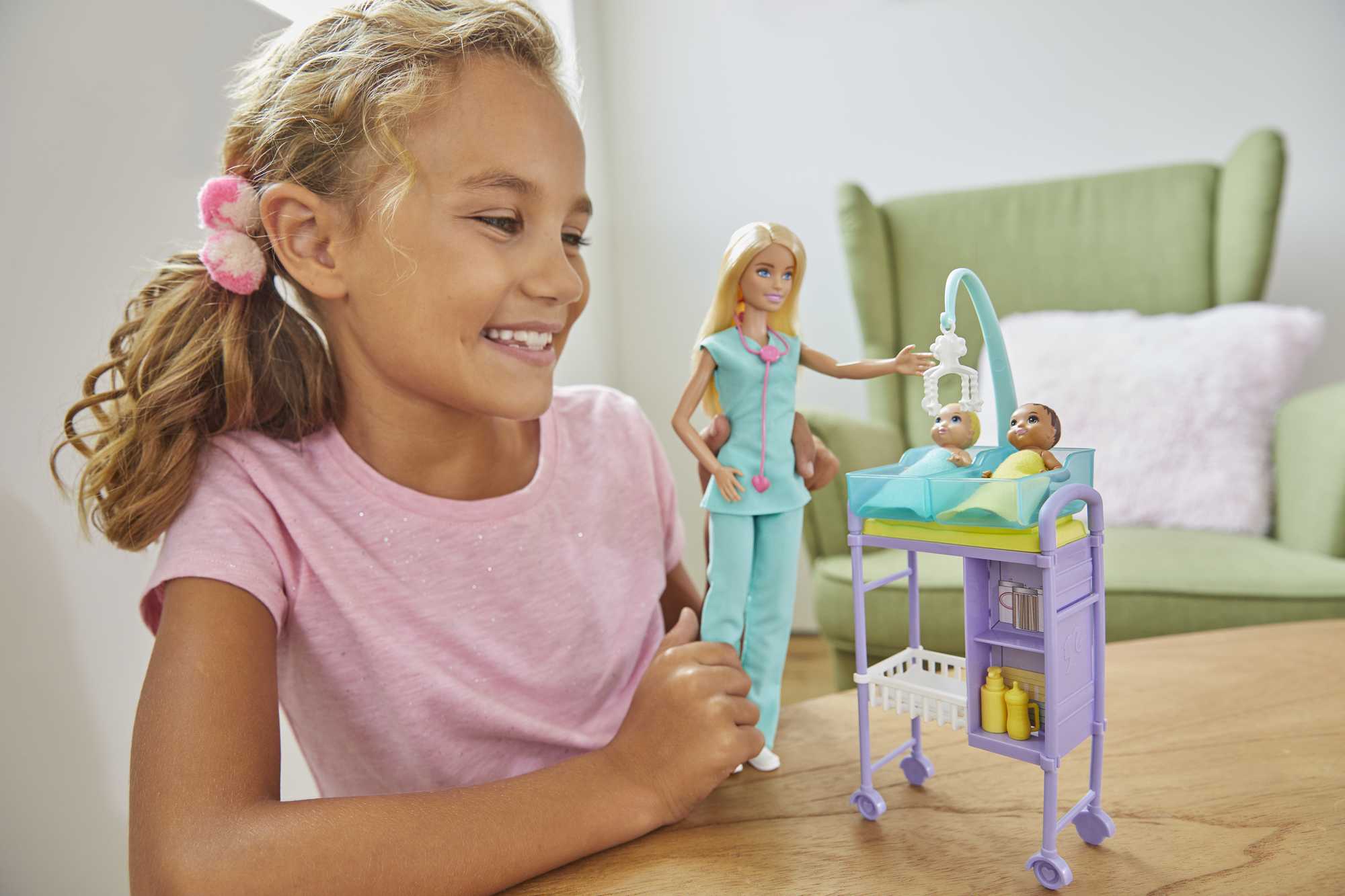 Barbie Careers Baby Doctor Playset With Blonde Doll, 2 Infant Dolls, Toy Pieces
