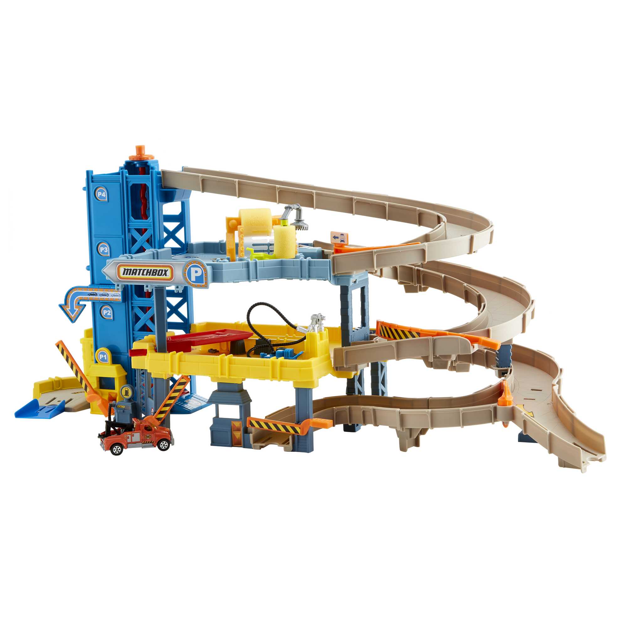 Matchbox Cars Playset, Garage With 4 Levels, 1:64 Scale Toy Tow Truck