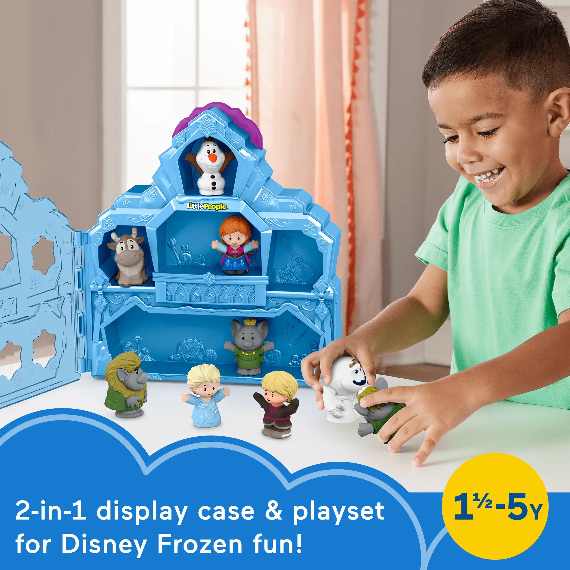 Disney Frozen Carry Along Castle Case Playset With 9 Fisher-Price Little People Figures