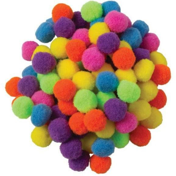 Poms Hot Colors Assorted 5in 100ct