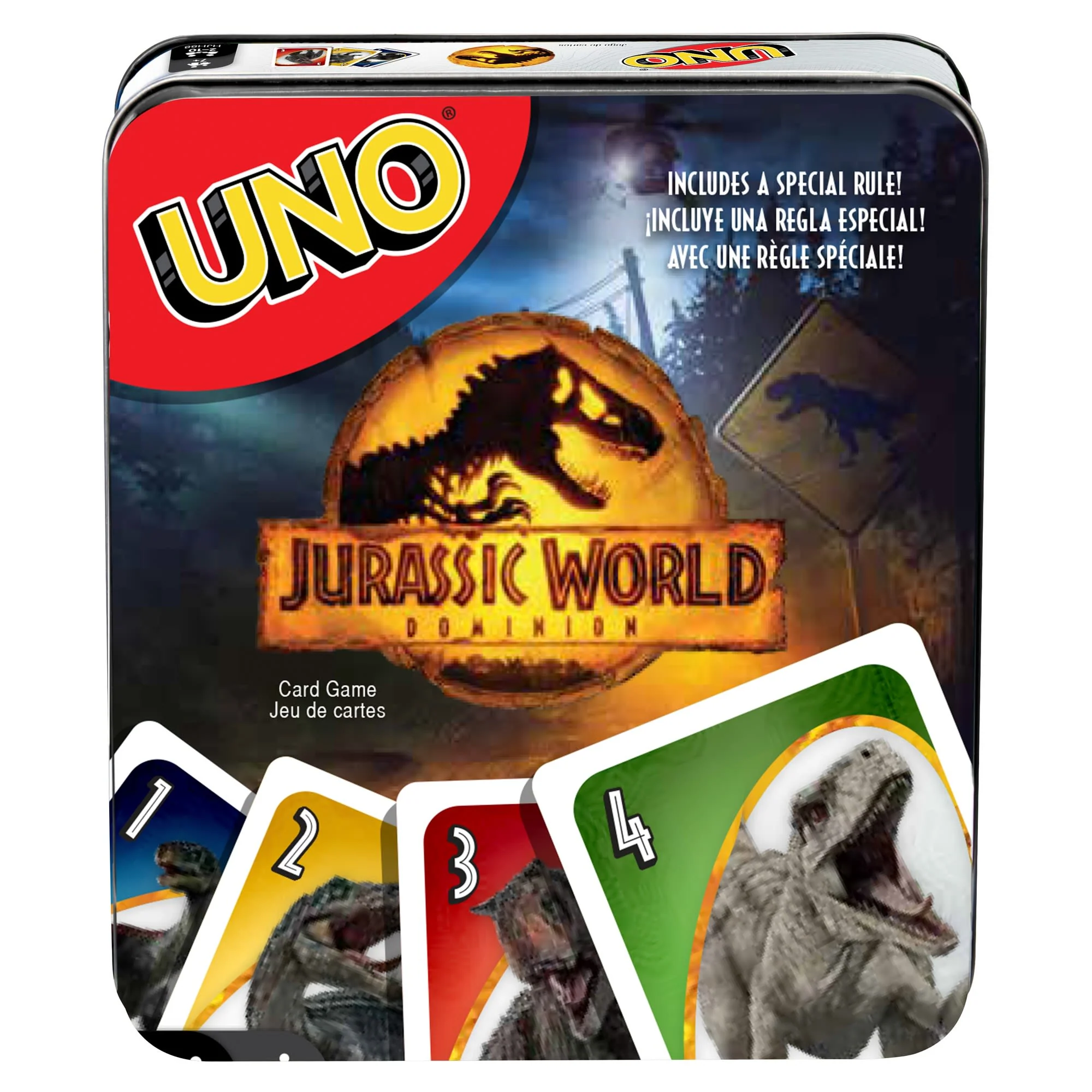 UNO Jurassic World Dominion Card Game With Movie-themed Deck