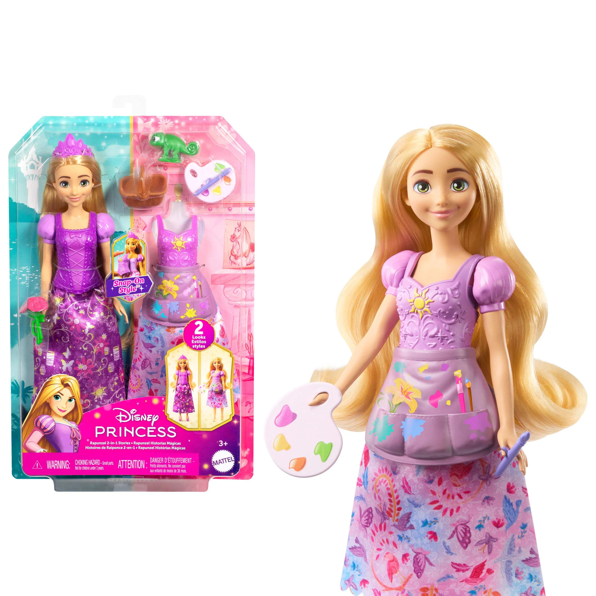Princesses Disney Poupée Mode Histoires de Raiponce 2-en-1