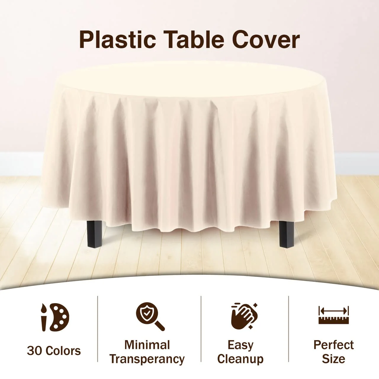 Premium Round Ivory Table Cover