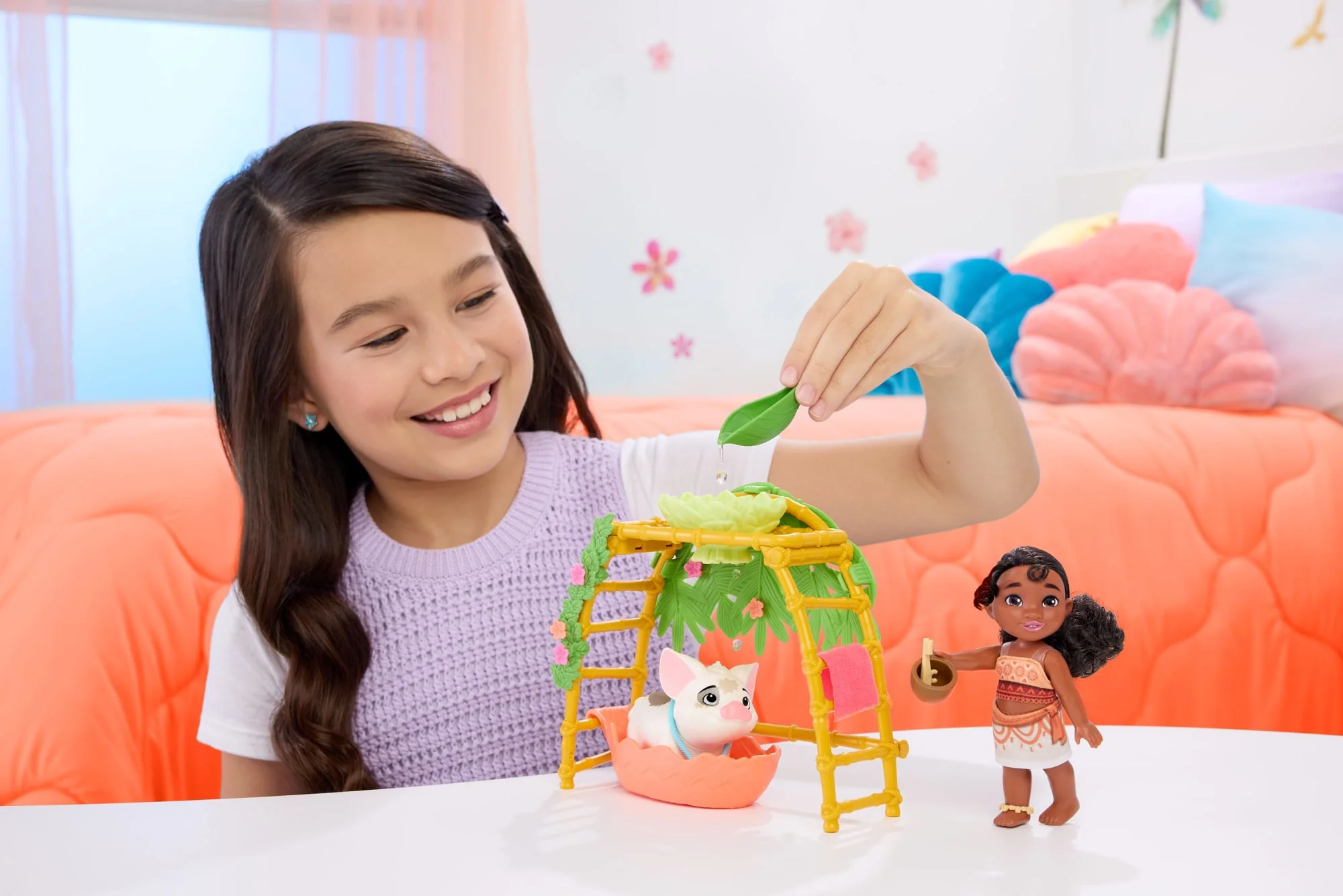 Disney Moana 2 Simea & Pua Bathtime Fun Playset, Fashion Doll & 10+ Accessories, Inspired By The Movie