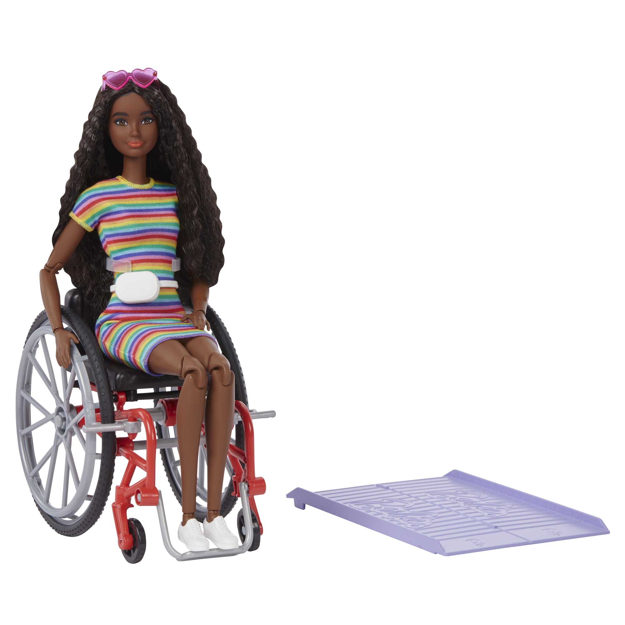 Barbie Fashionistas Doll #166 With Wheelchair & Crimped Brunette Hair