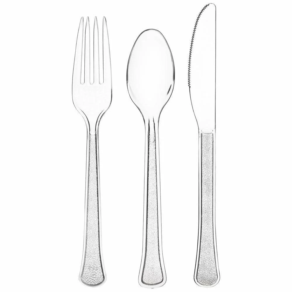 Assorted Heavy Weight Cutlery Clear 80ct