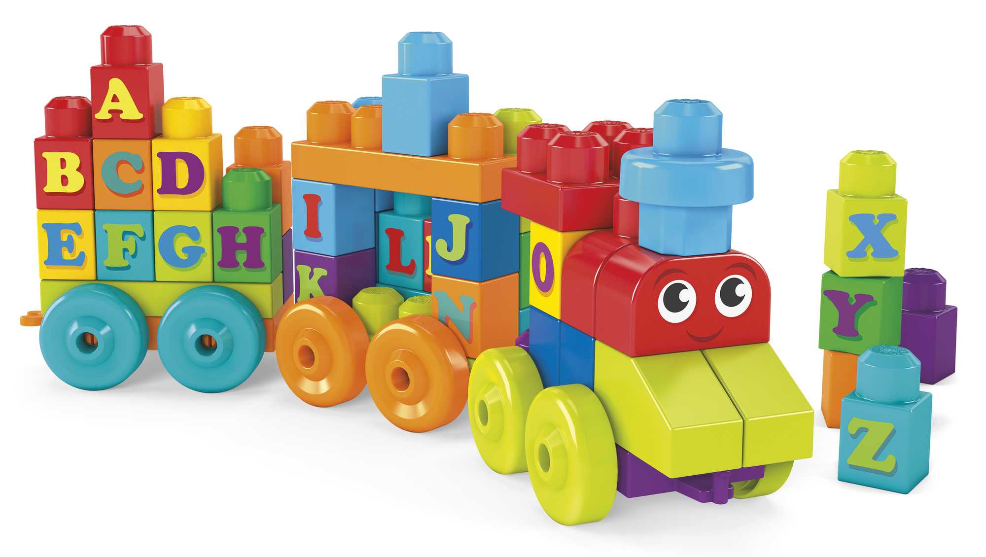 MEGA BLOKS ABC Learning Train Fisher Price Building Toy Blocks (60 Pieces) For Toddler