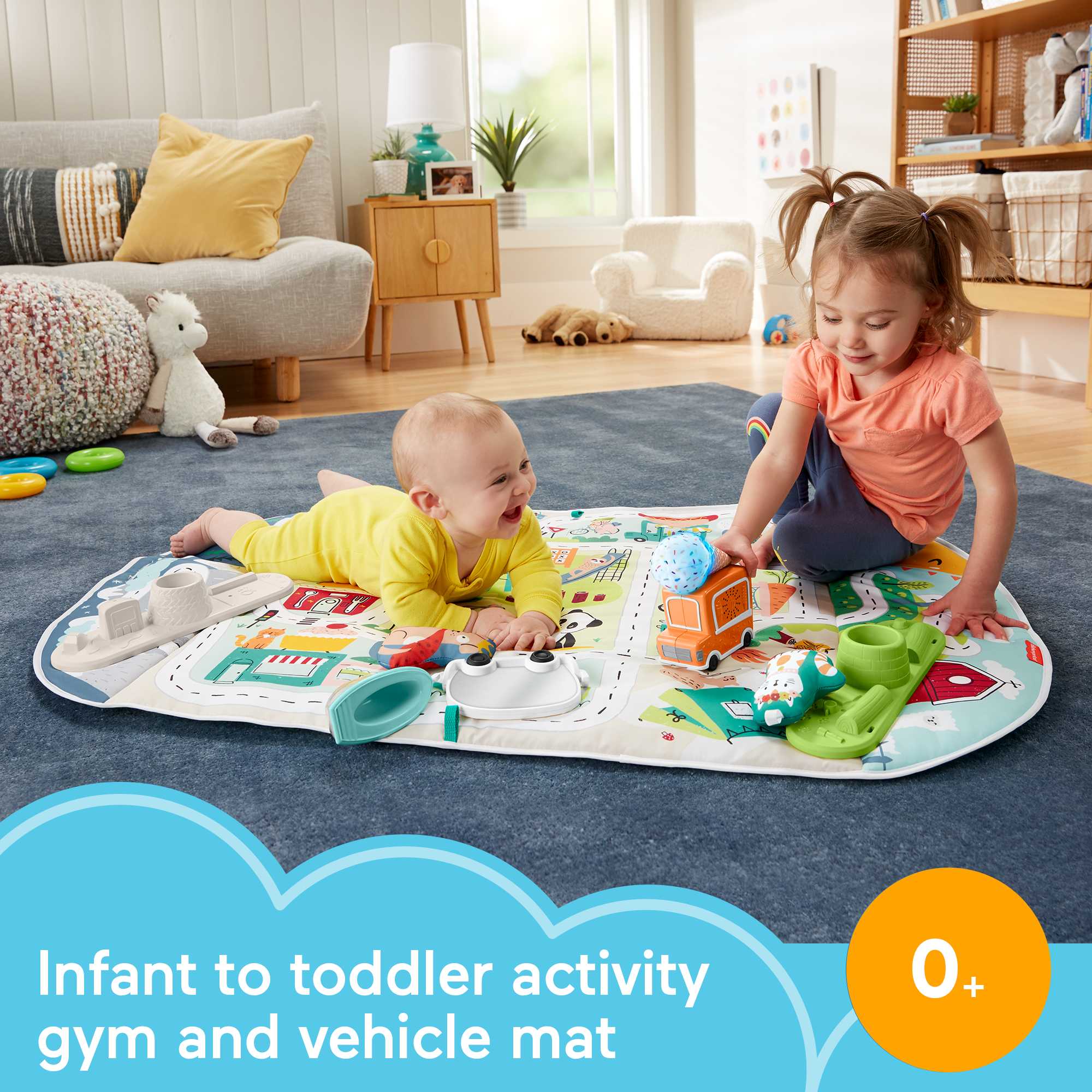 Fisher-Price Activity City Gym To Jumbo Play Mat With Music And Lights