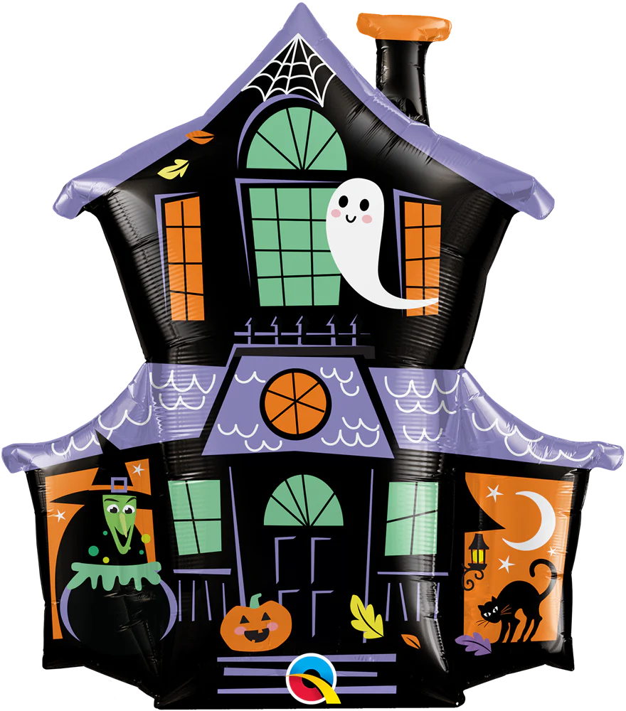 Qualatex Halloween Haunted House 37in Foil Balloon FLAT