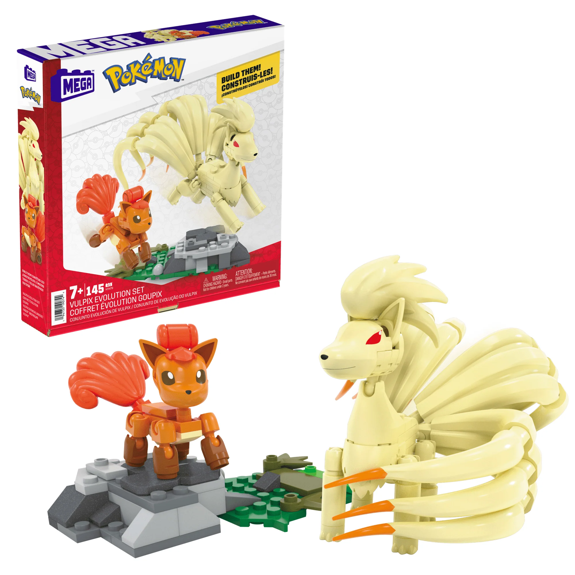 MEGA Pokémon Vulpix Evolution Set (145 Pieces) With 2 Poseable Action Figures For Kids