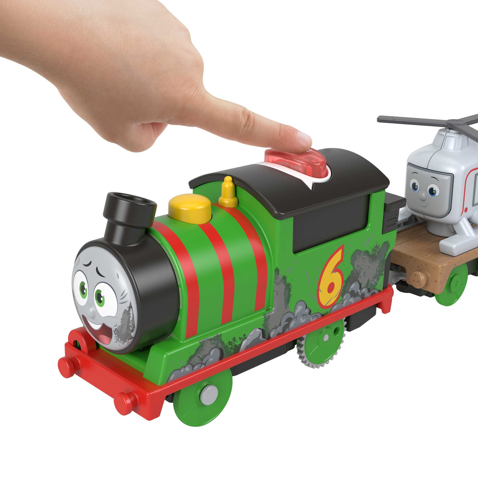 Thomas & Friends Motorized Talking Percy Engine With Harold Helicopter