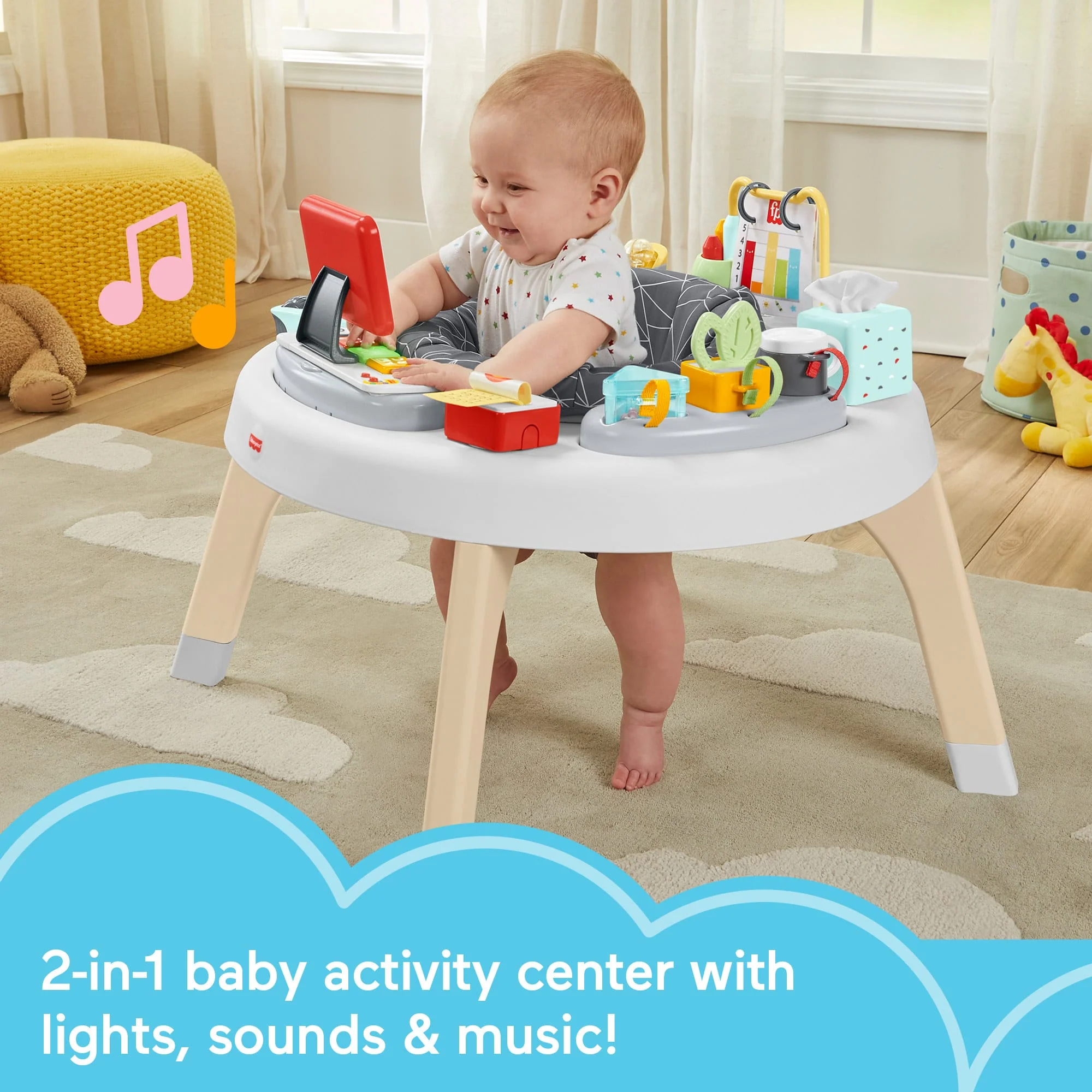Fisher-Price Learning Toy 2-In-1 Like A Boss Infant Activity Center And Toddler Play Table