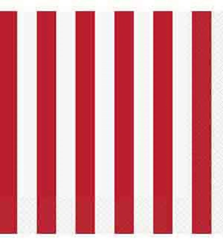 Red Stripe Napkin (L) 16ct