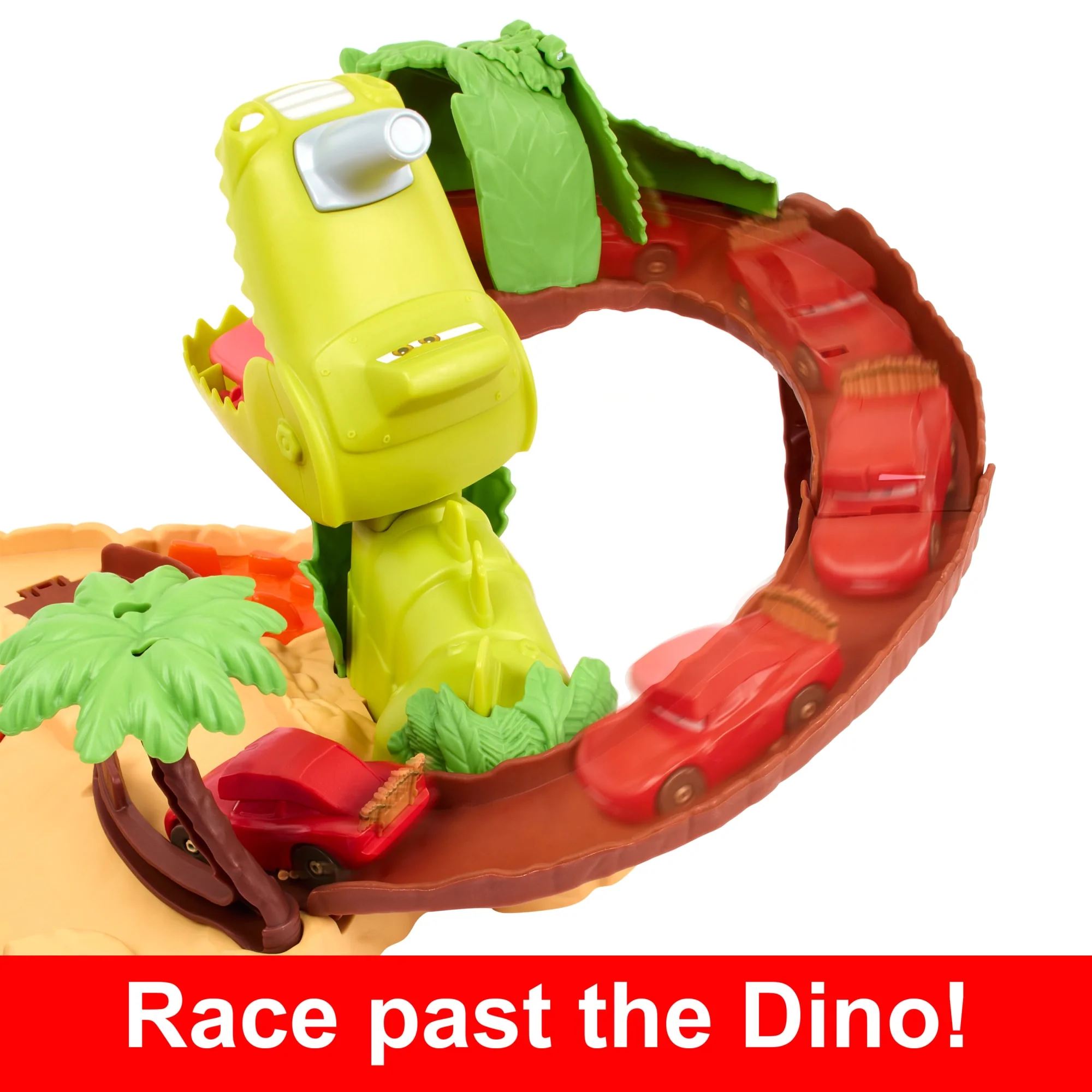 Disney And Pixar's Cars Toys, Dinosaur Playground Playset With Lightning Mcqueen, Cars On the Road