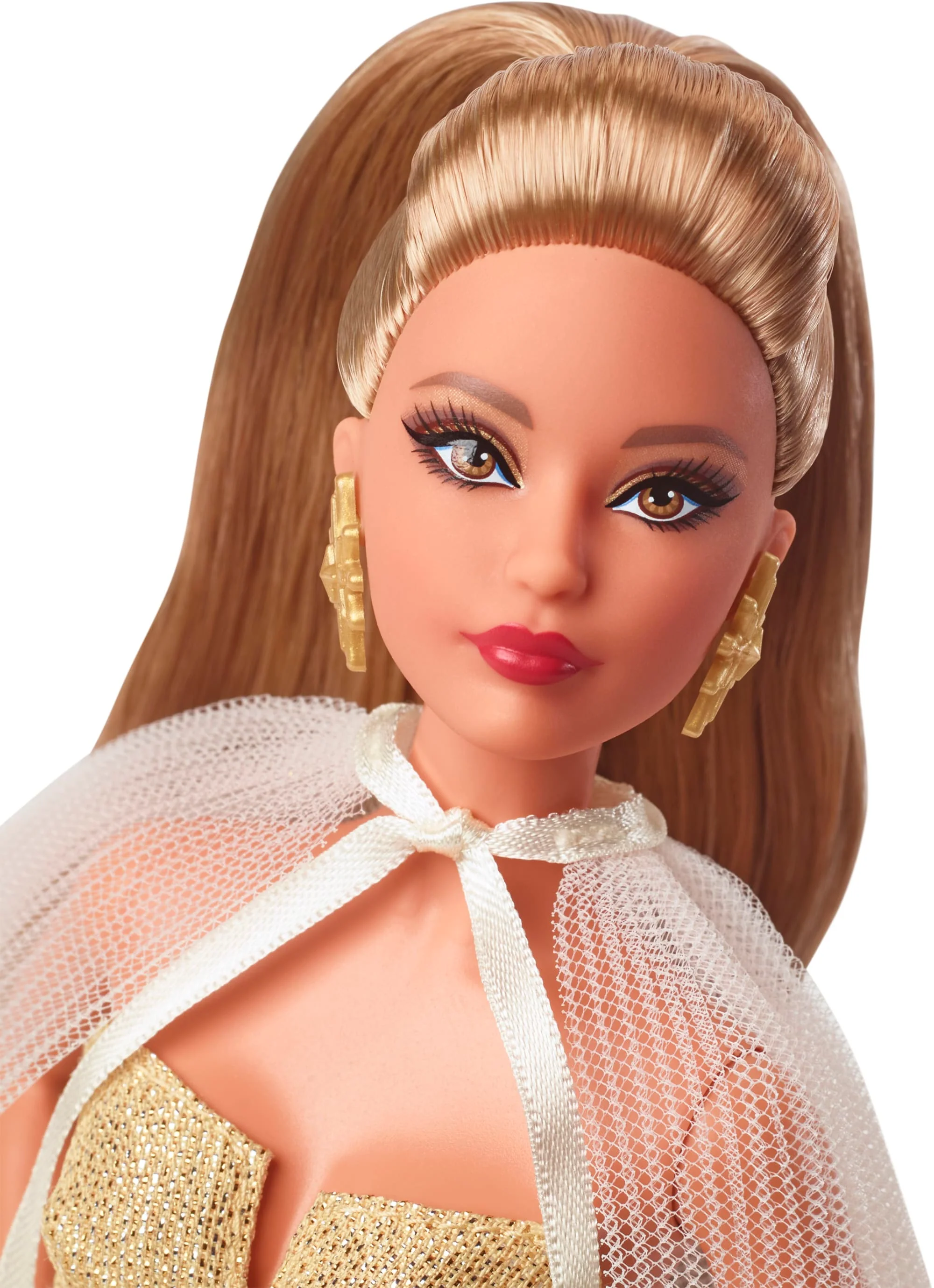 2023 Holiday Barbie Doll, Seasonal Collector Gift, Golden Gown And Light Brown Hair