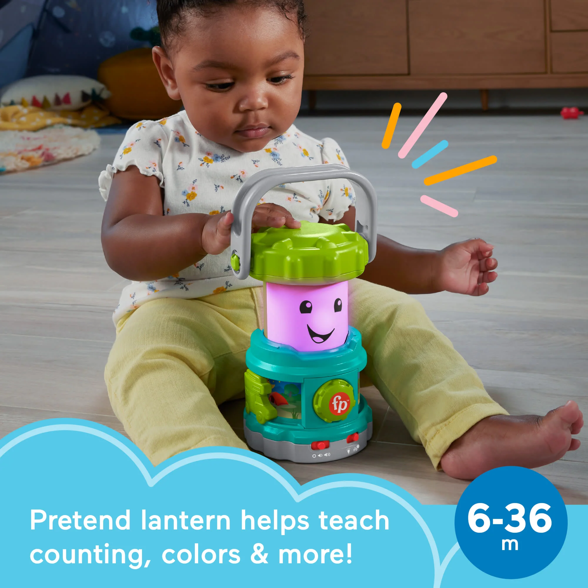 Fisher-Price Laugh & Learn Camping Fun Lantern Baby & Toddler Learning Toy With Lights & Music