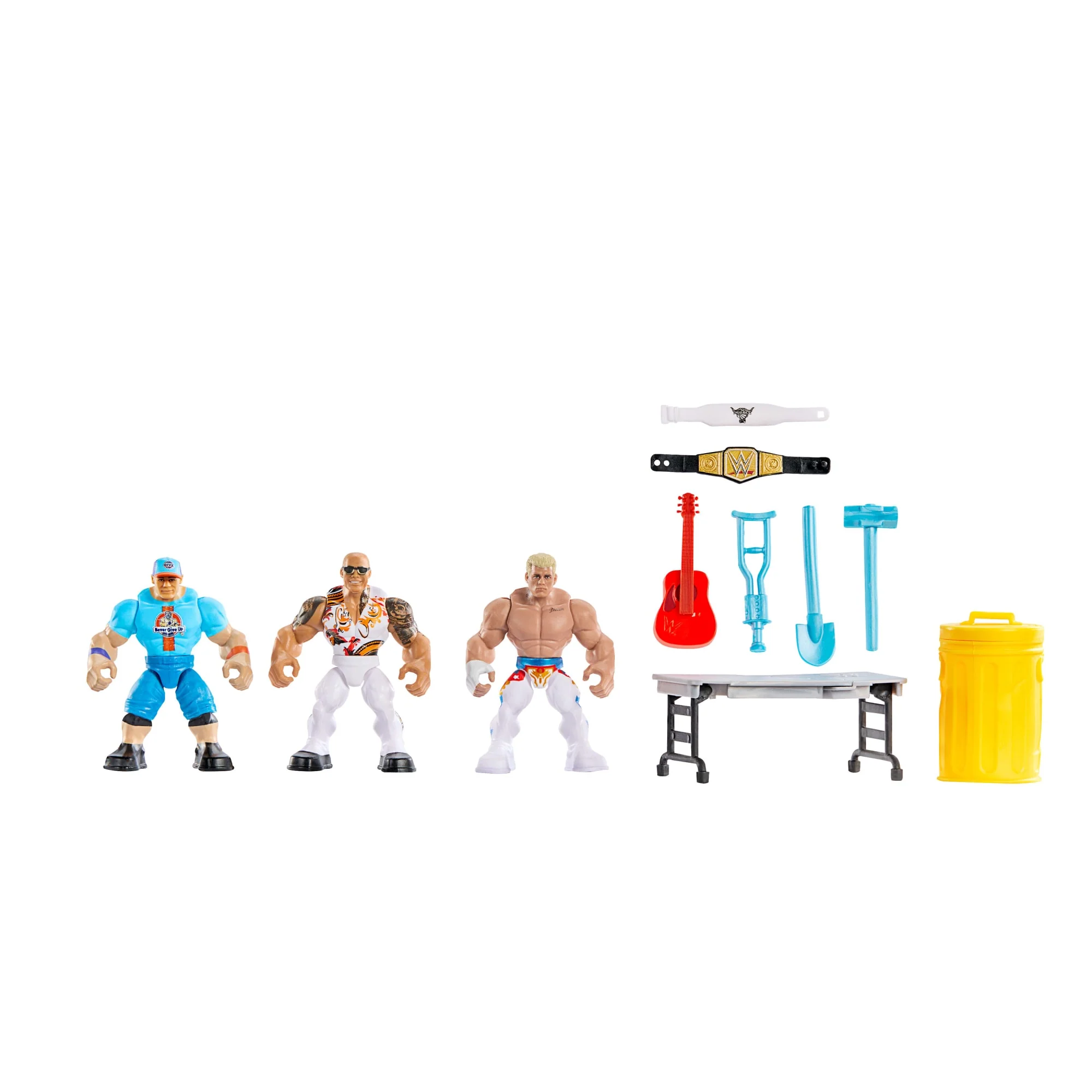 Wwe Knuckle Crunchers Coffret de 3Figurines Articulées et Acc.