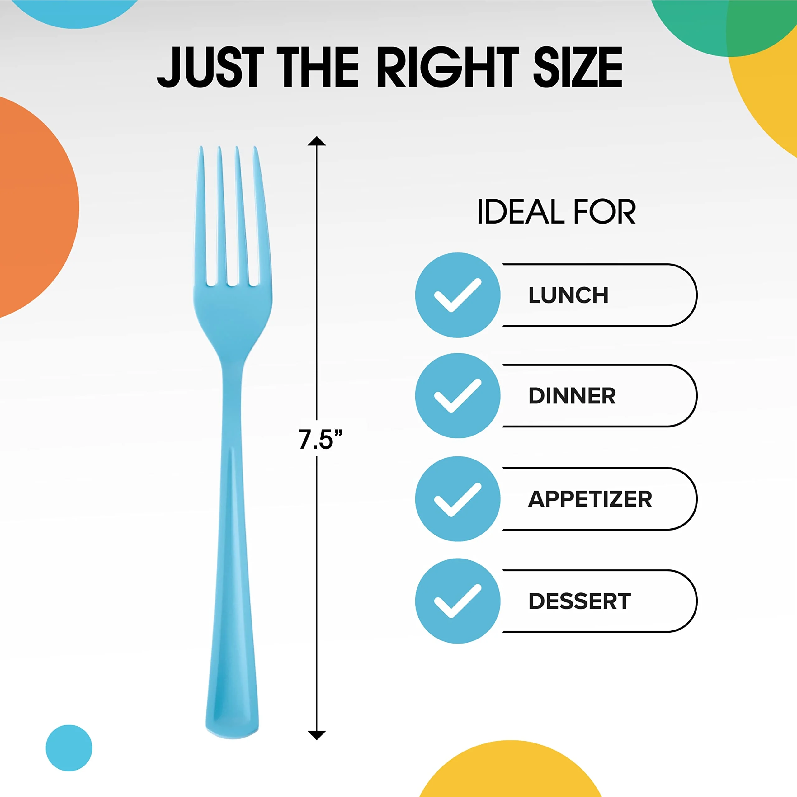 Heavy Duty Light Blue Plastic Forks | 50 Count